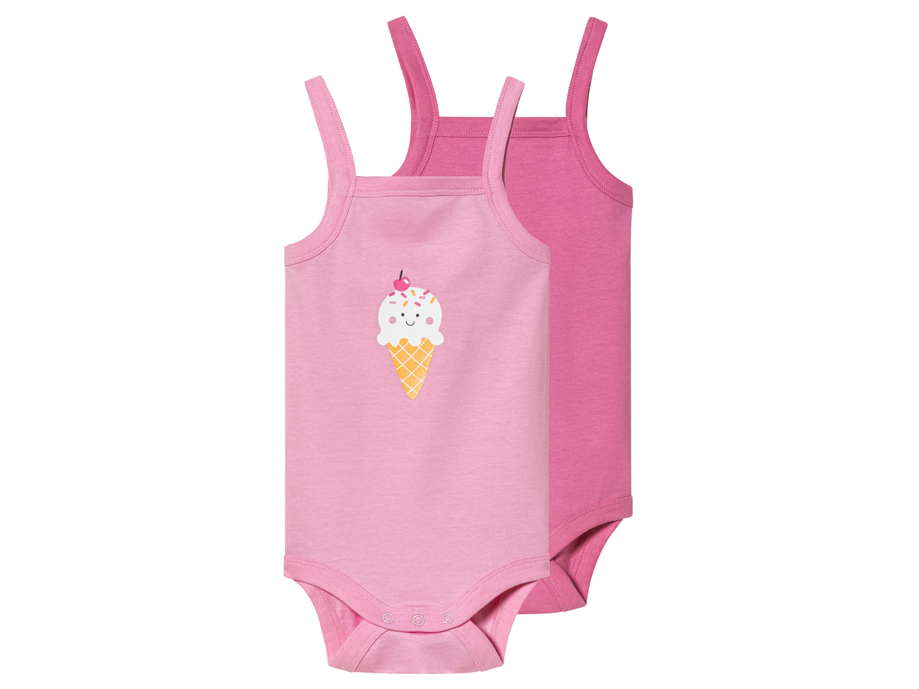 lupilu® Dievčenské body pre bábätká, 2 kusy (50/56, ružová/bledoružová) 1