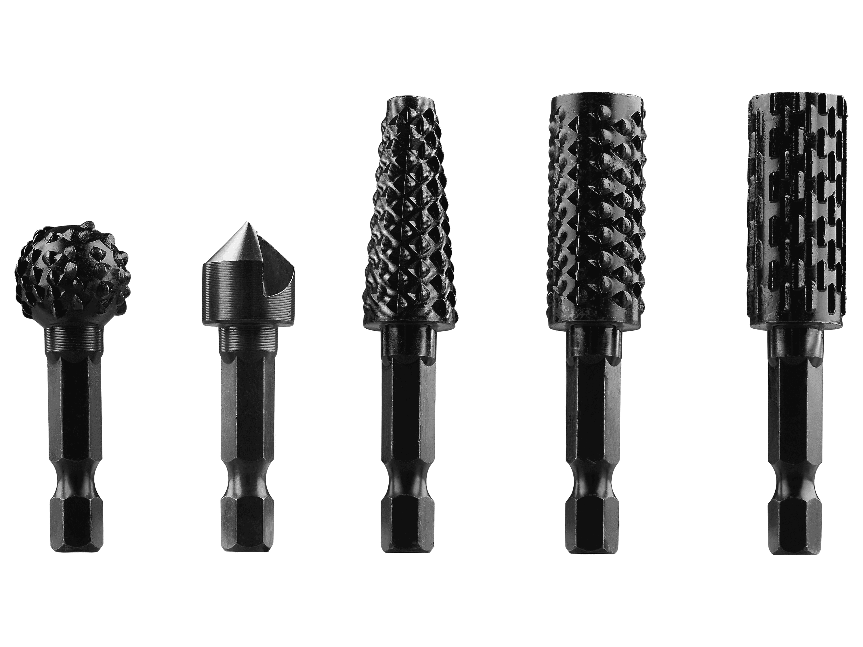 PARKSIDE® Príslušenstvo k vŕtačkám na spracovanie dreva (súprava rašplí a záhlbníkov, 5-dielna)