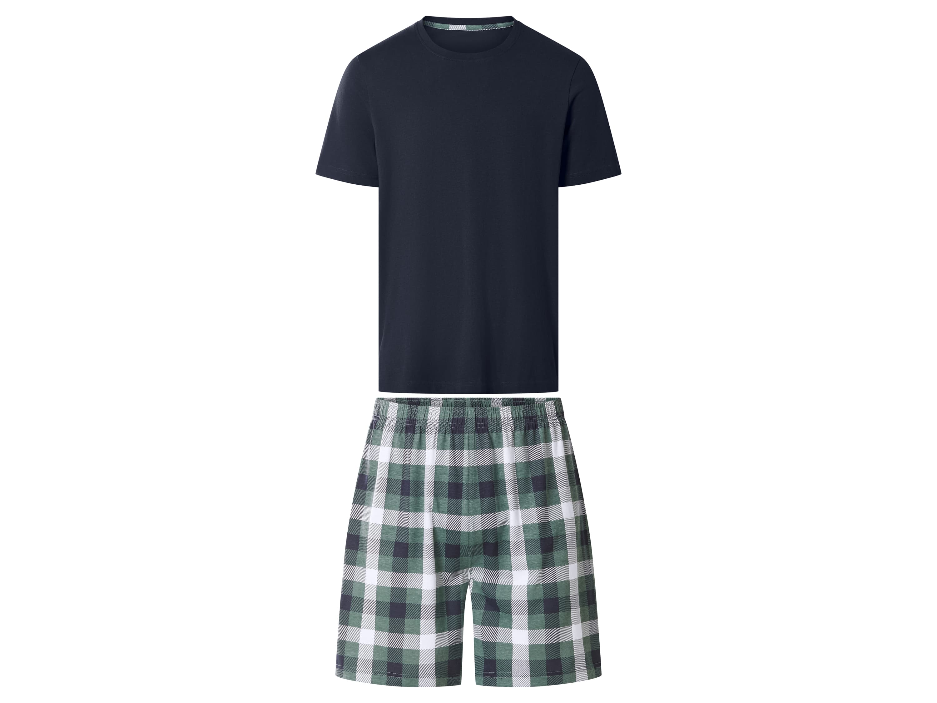 ESMARA MEN Pánske krátke pyžamo (károvaná/navy modrá, S (44/46)) 1