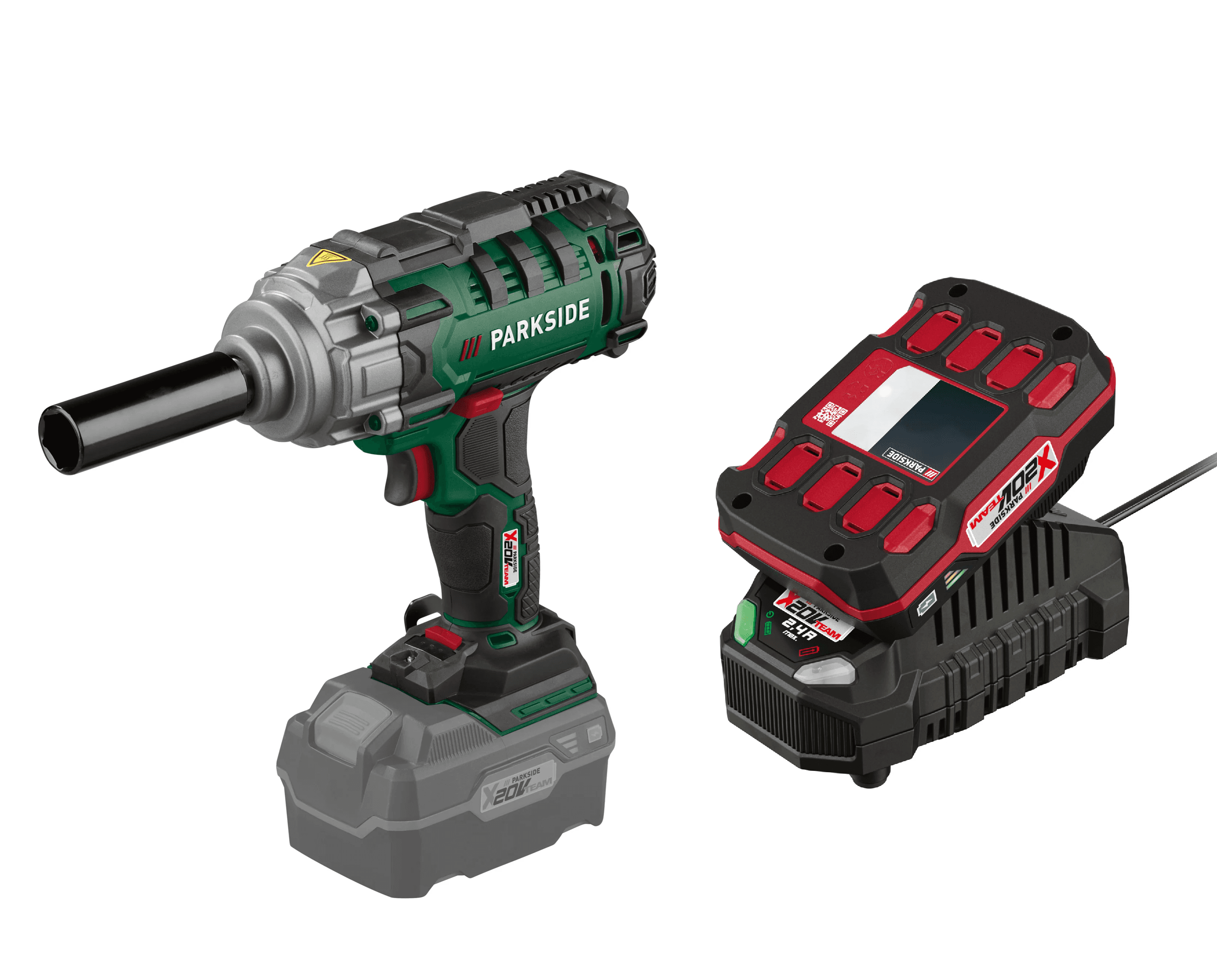 PARKSIDE® Aku rázový uťahovák 20 V PASSK 20-Li C4 + Akumulátor 20 V/2 Ah PAP 20 B1 + Nabíjačka 20 V/2,4 A PLG 20 C1