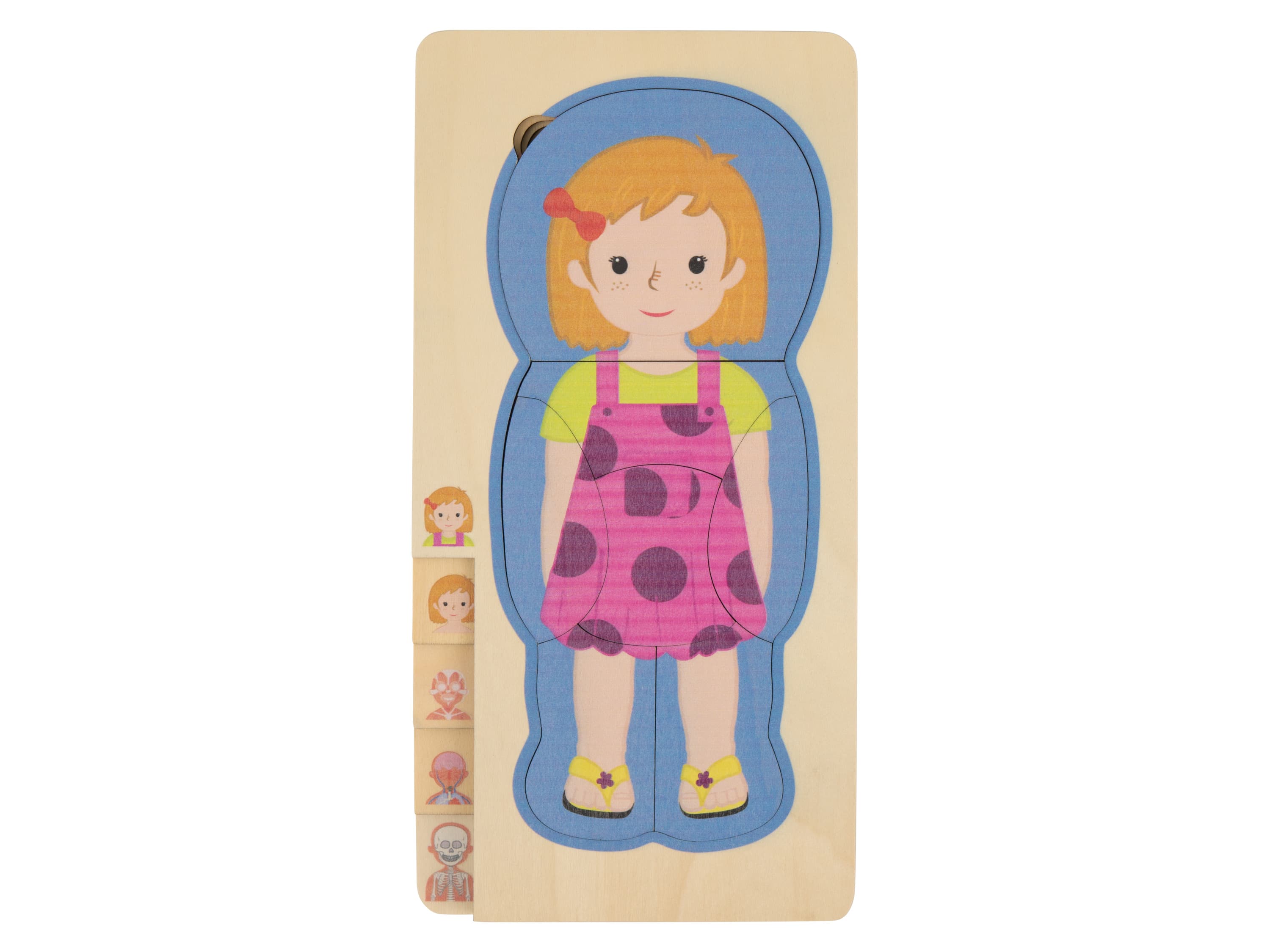 LUPILU® Drevené náučné puzzle (puzzle telo – dievča)