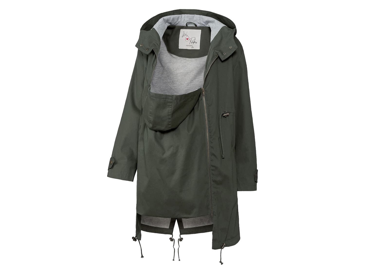 esmara® Dámska tehotenská bavlnená parka BIO (kaki, 44)
