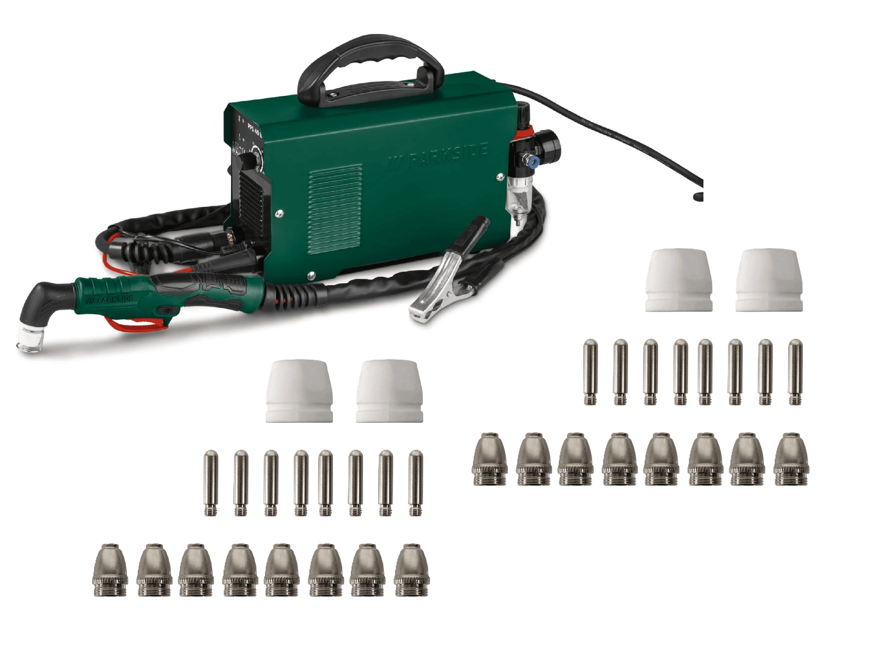 PARKSIDE® Plazmová rezačka PPS 40 B3 + Súprava trysiek a elektród PPDES 18 A1, 36-dielna