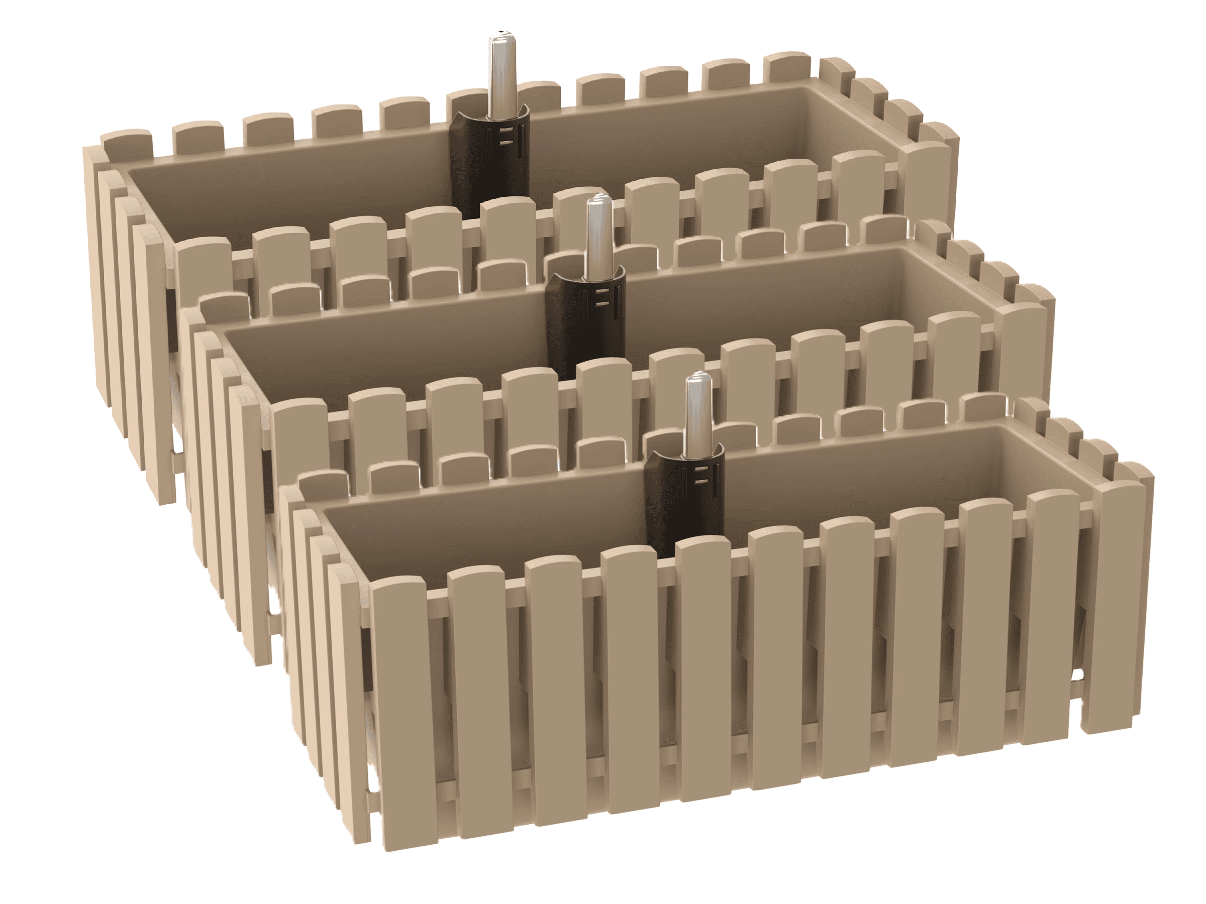 PARKSIDE® Kvetináč 50 cm, béžový, 3 kusy 1