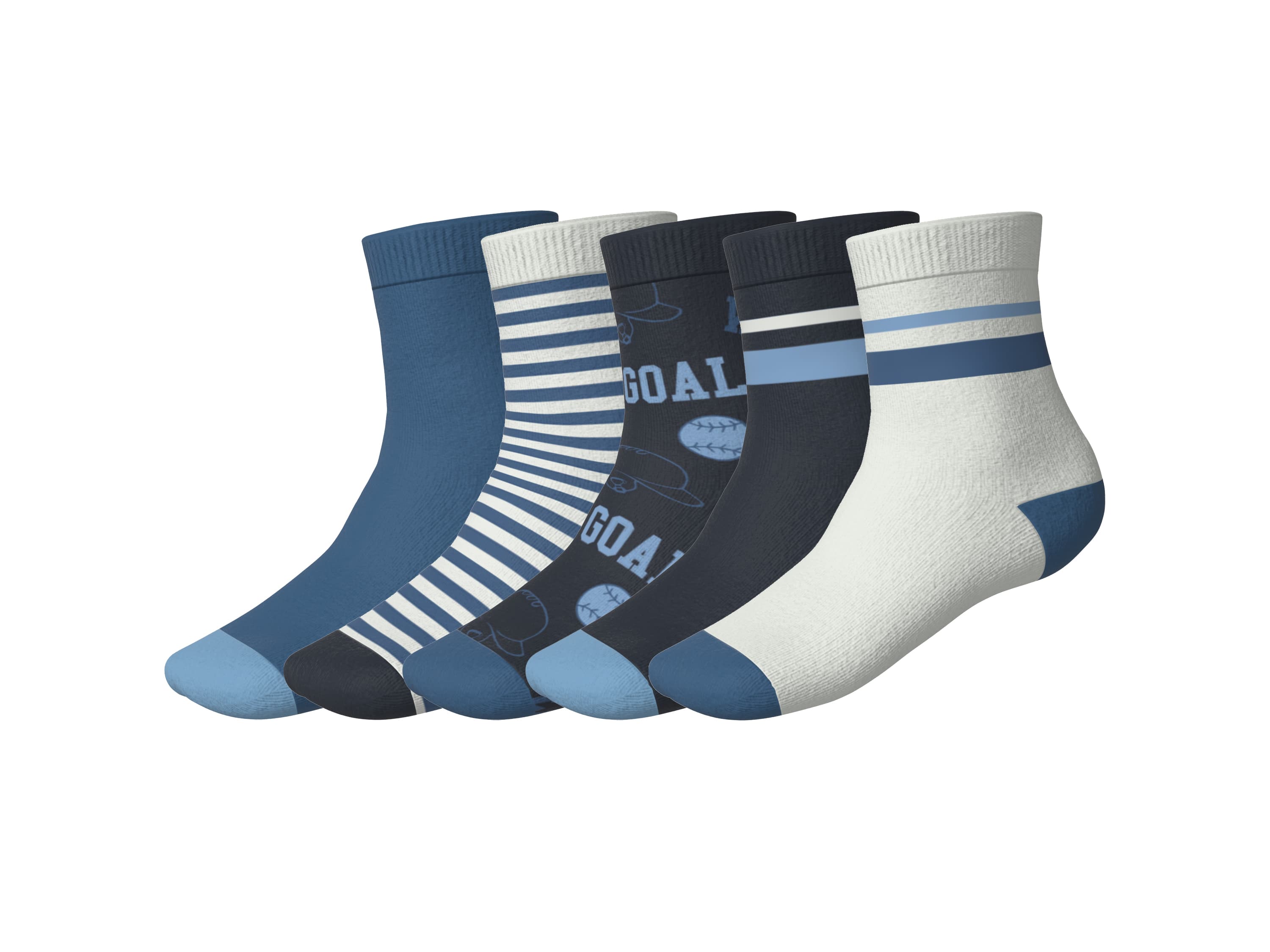 lupilu® Detské ponožky, 5 párov (biela/modrá, 23-26)