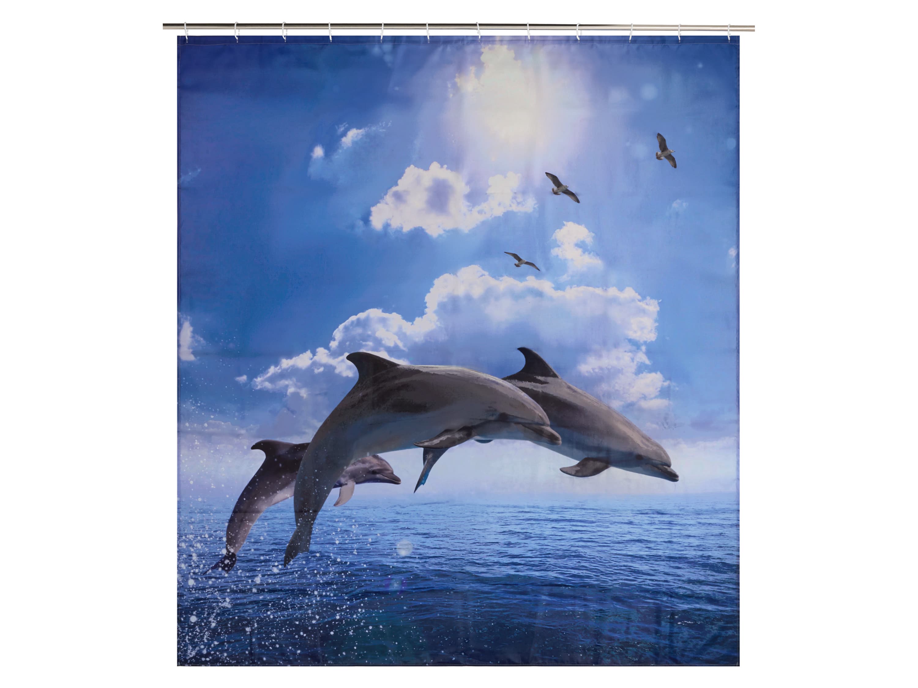 LIVARNO® Sprchový záves, 180 x 200 cm (s delfínmi) 1