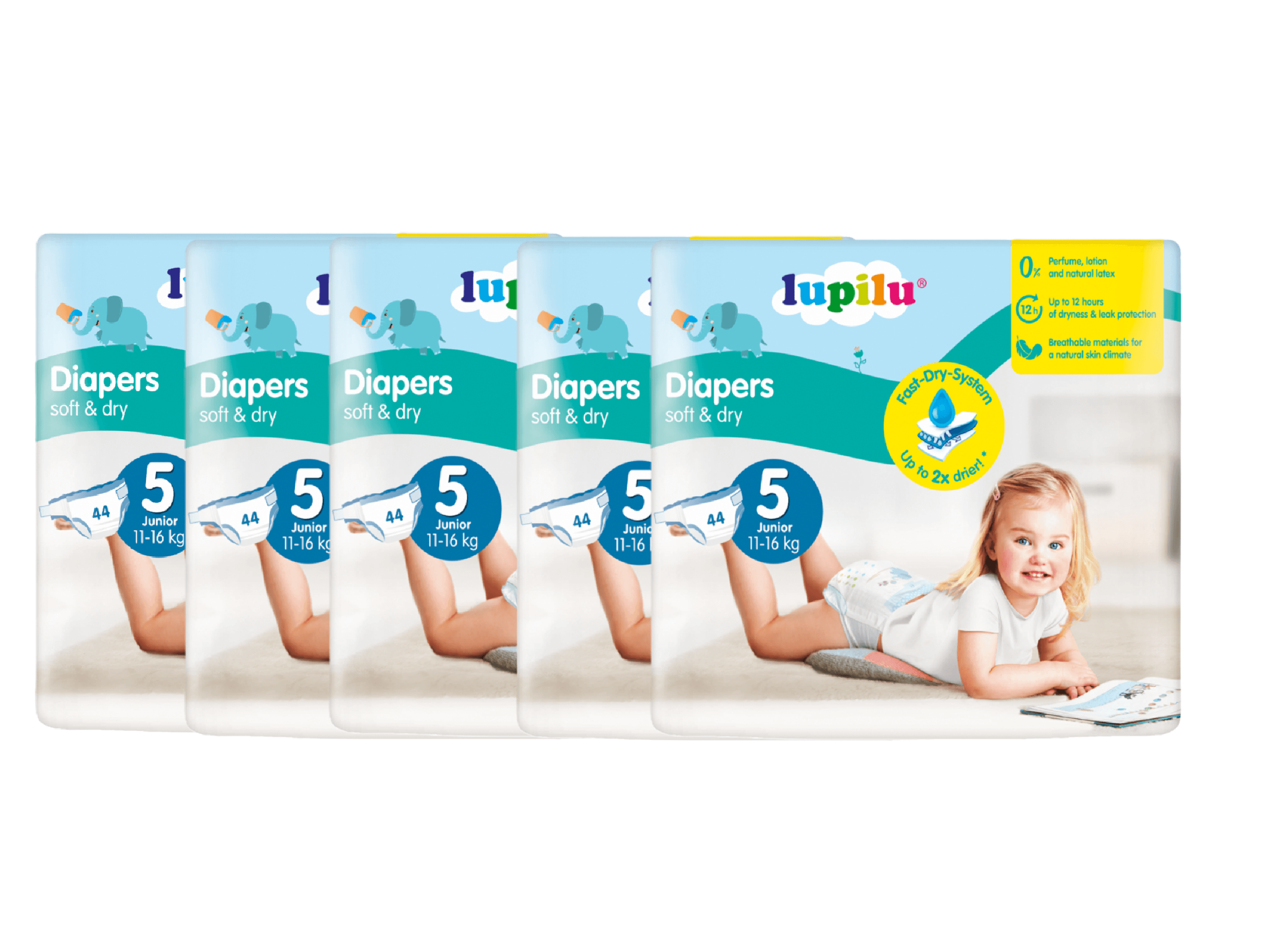 lupilu® Detské plienky Junior 5, 220 kusov