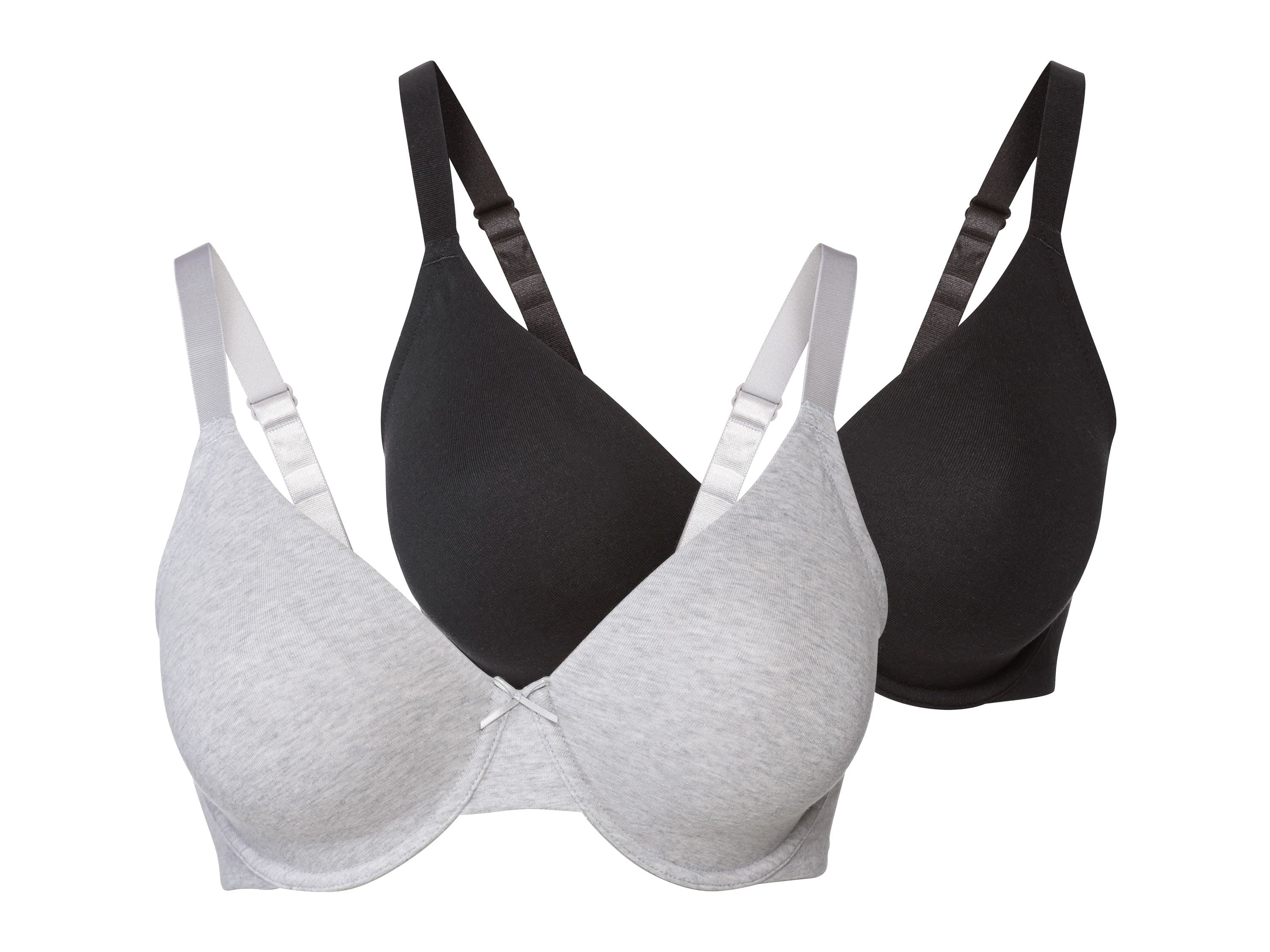 esmara® Dámska podprsenka XXL, 2 kusy (čierna/bledosivá, 85D) 1
