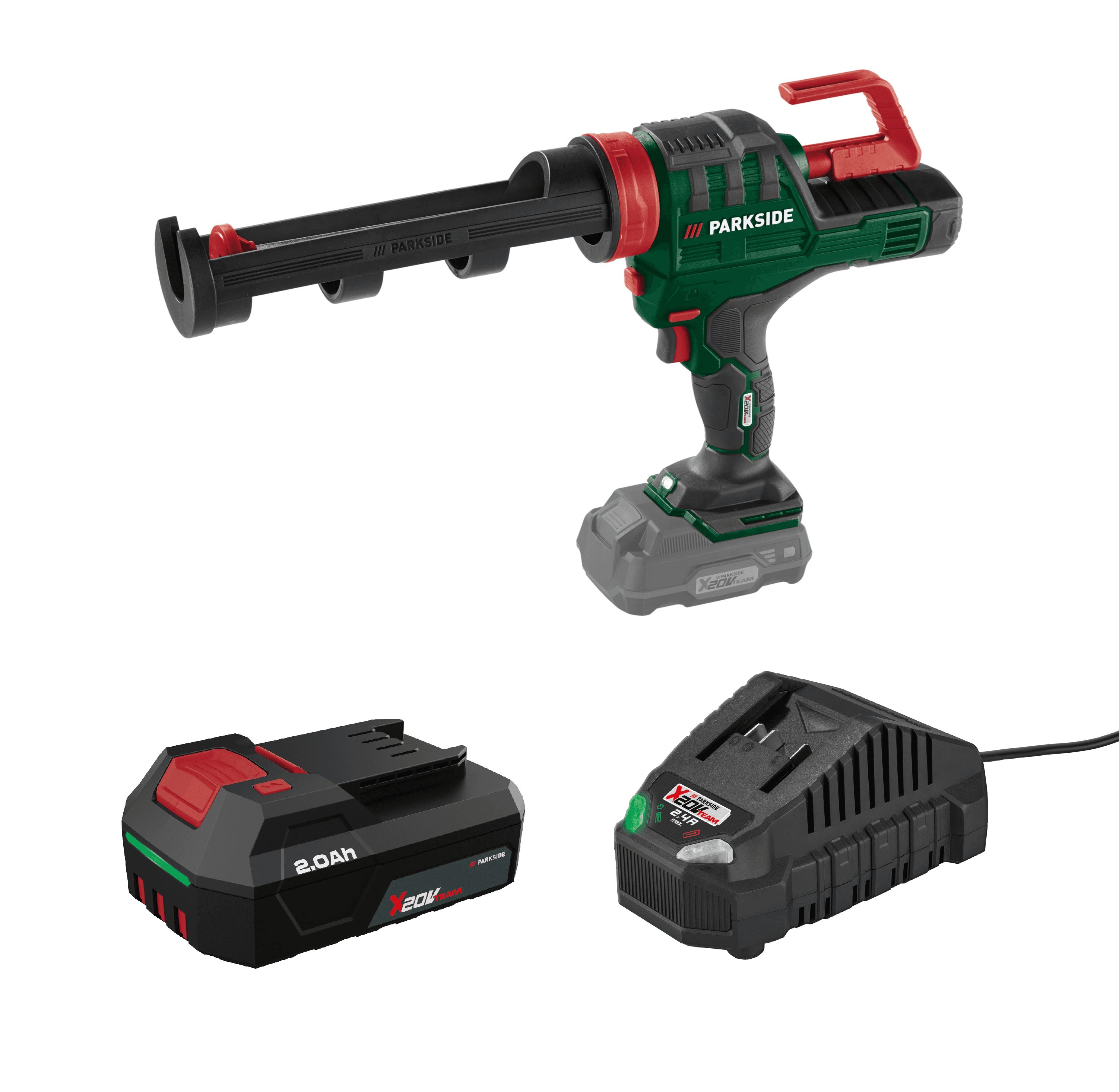 PARKSIDE® Aku pištoľ na kartuše 20 V PKPA 20-Li A2 + Akumulátor 20 V/2 Ah + Nabíjačka na akumulátor 20 V/2,4 A