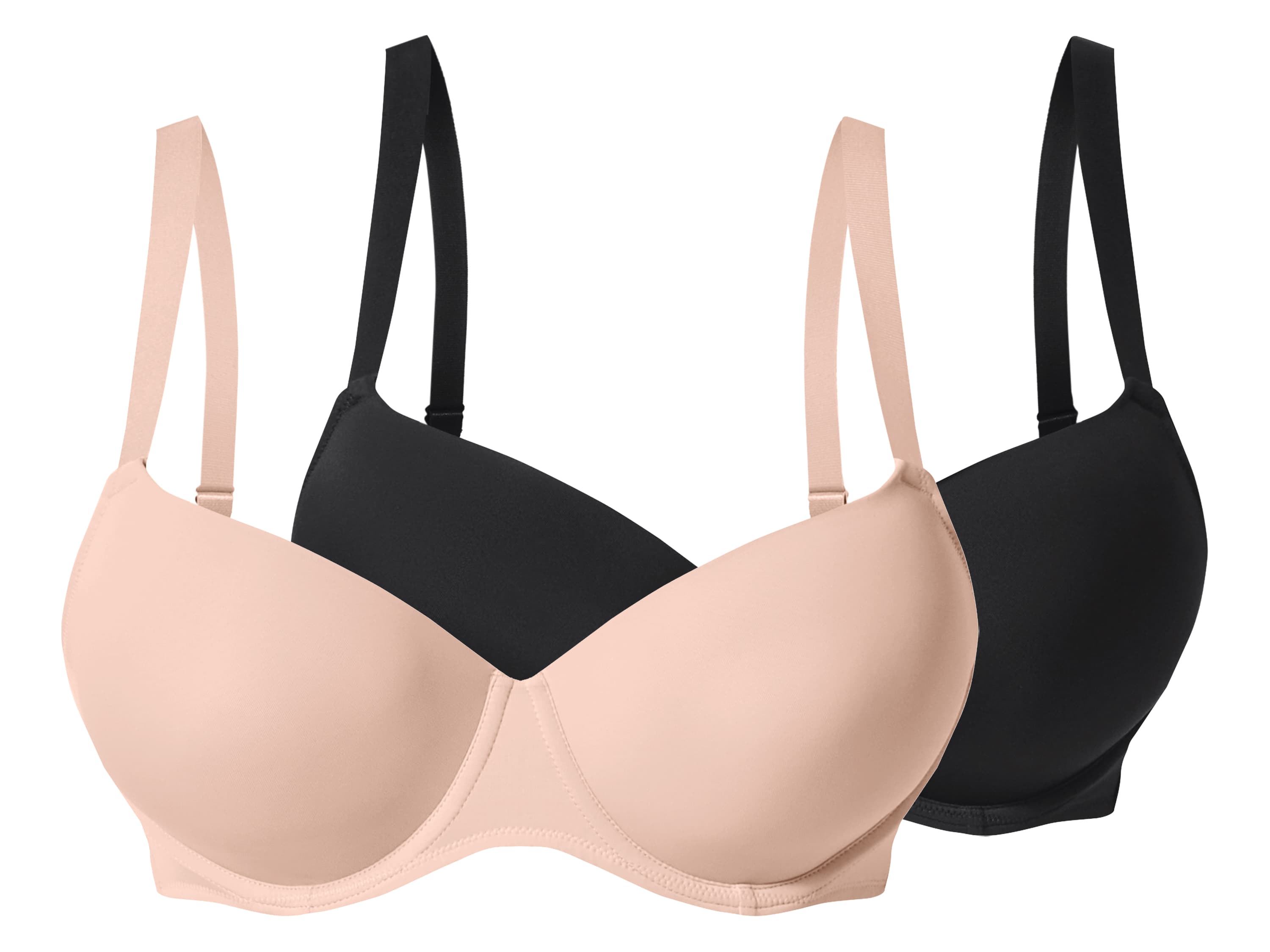 esmara® Dámska vystužená podprsenka XXL, 2 kusy (čierna/béžová, 85D) 1