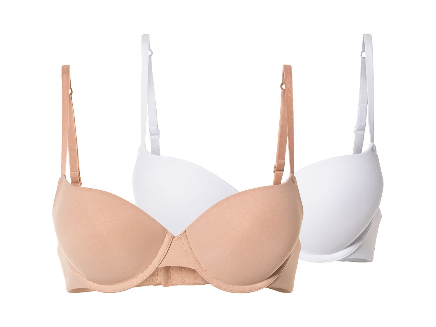 esmara® Dámska push-up podprsenka, 2 kusy (80B, béžová/biela)