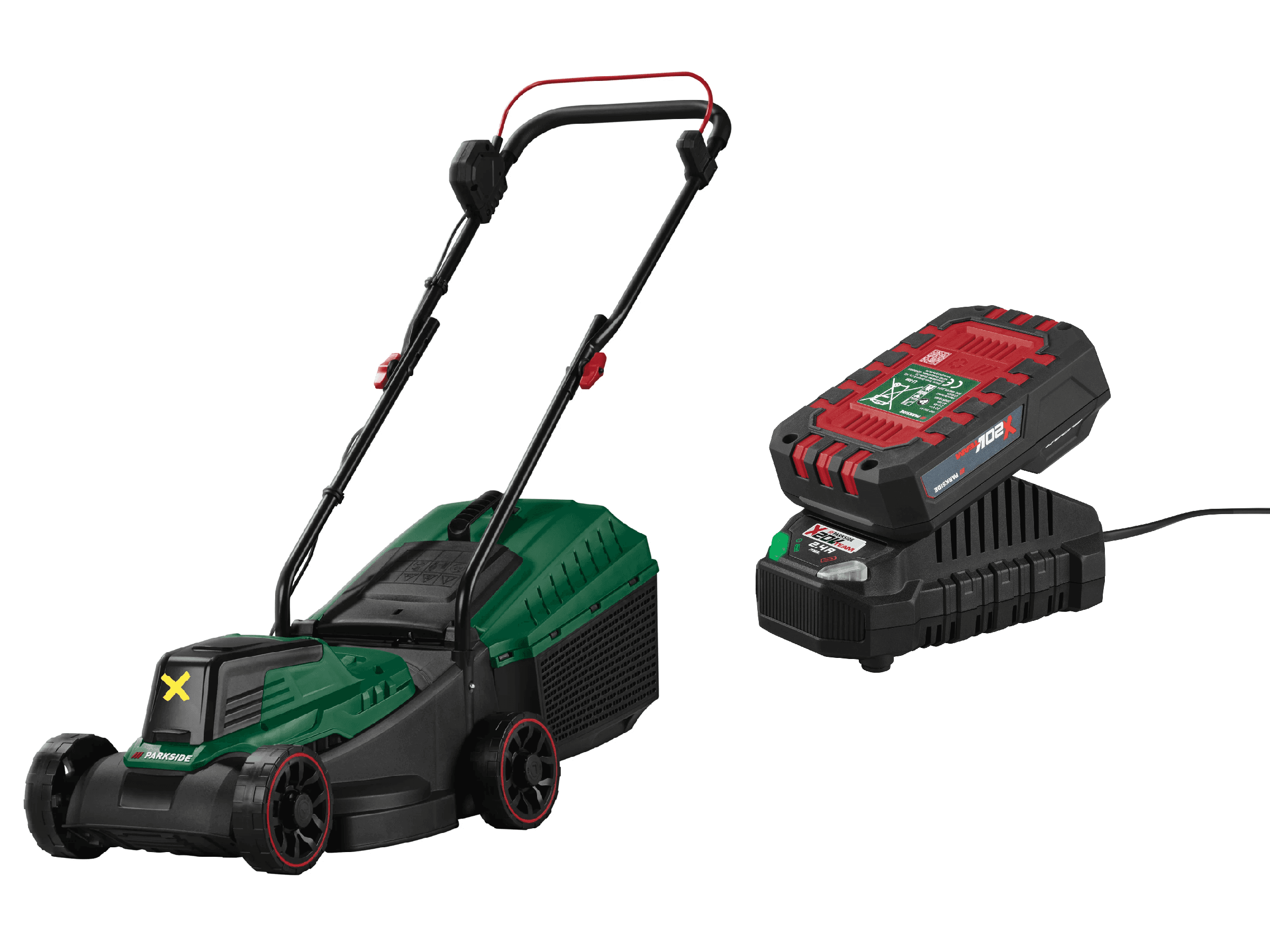 PARKSIDE® Aku kosačka na trávu 20 V PARM 20 A1 + Akumulátor 20 V/2 Ah + Nabíjačka 20 V/2,4 A