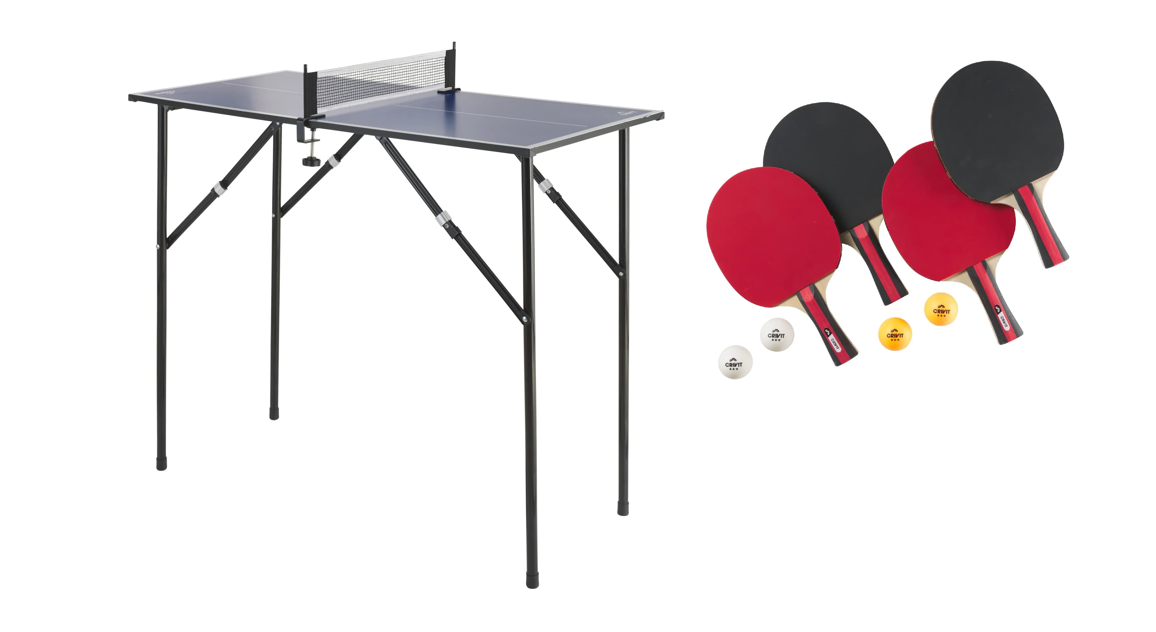 CRIVIT Ministôl na stolný tenis + Súprava na stolný tenis