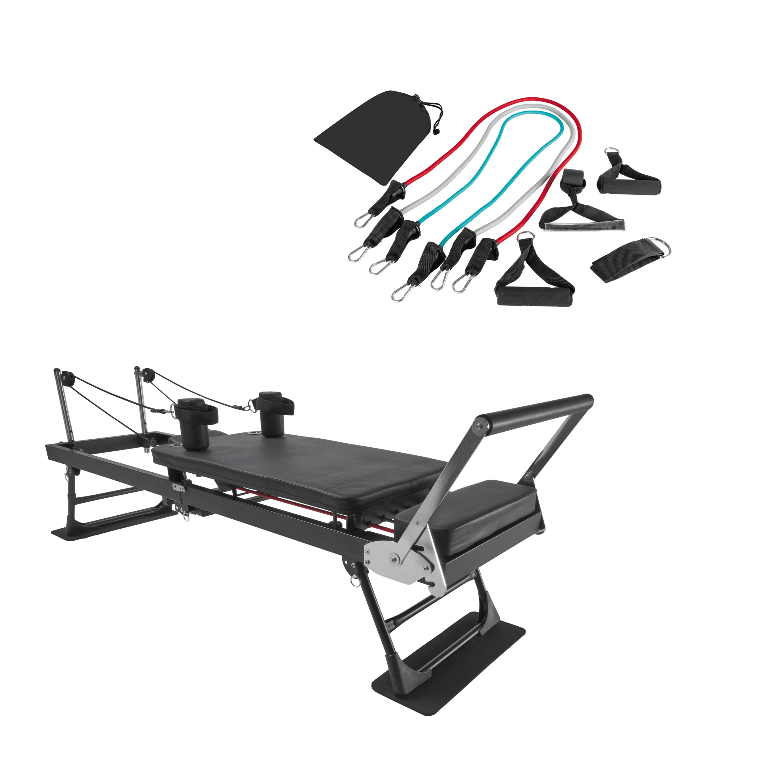 CRIVIT Pilates Reformer + Súprava fitnes pásov 1