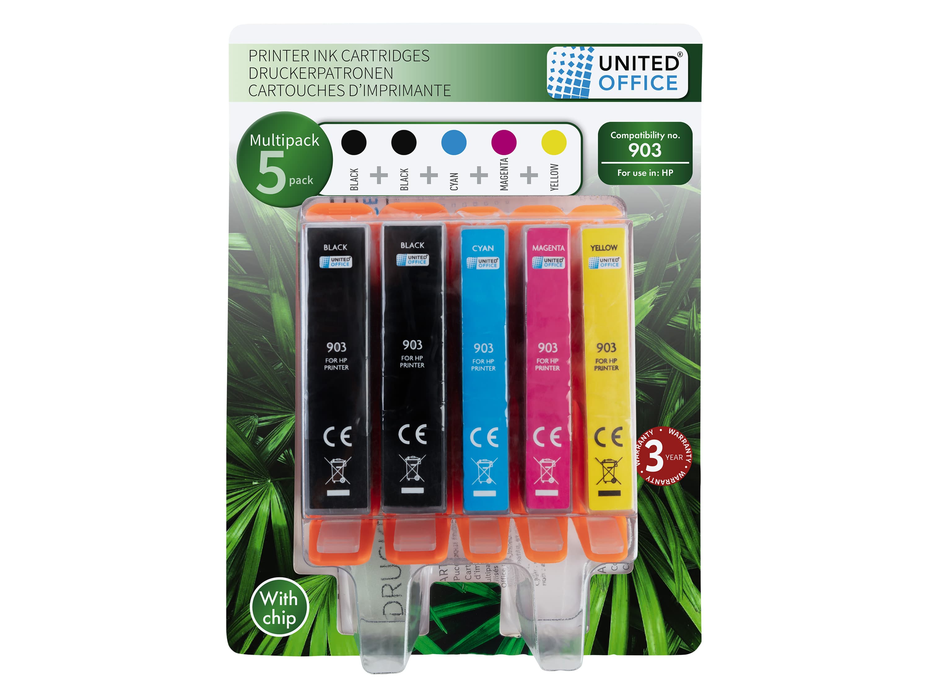 UNITED OFFICE® Náplne do tlačiarne HP Multipack (Multipack 903, 5 kusov)