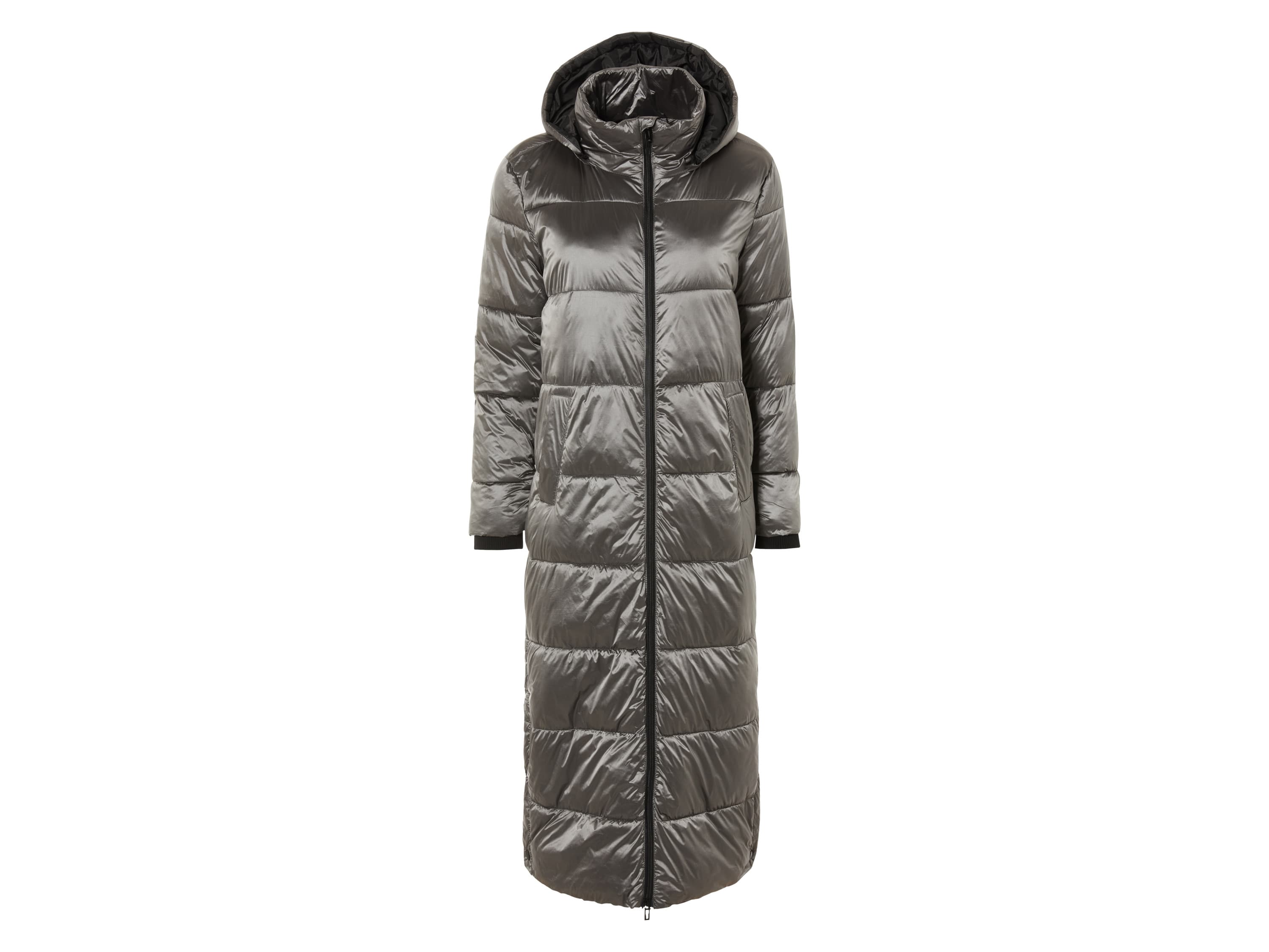 esmara® Dámsky dlhý prešívaný kabát (S (36/38), strieborná)