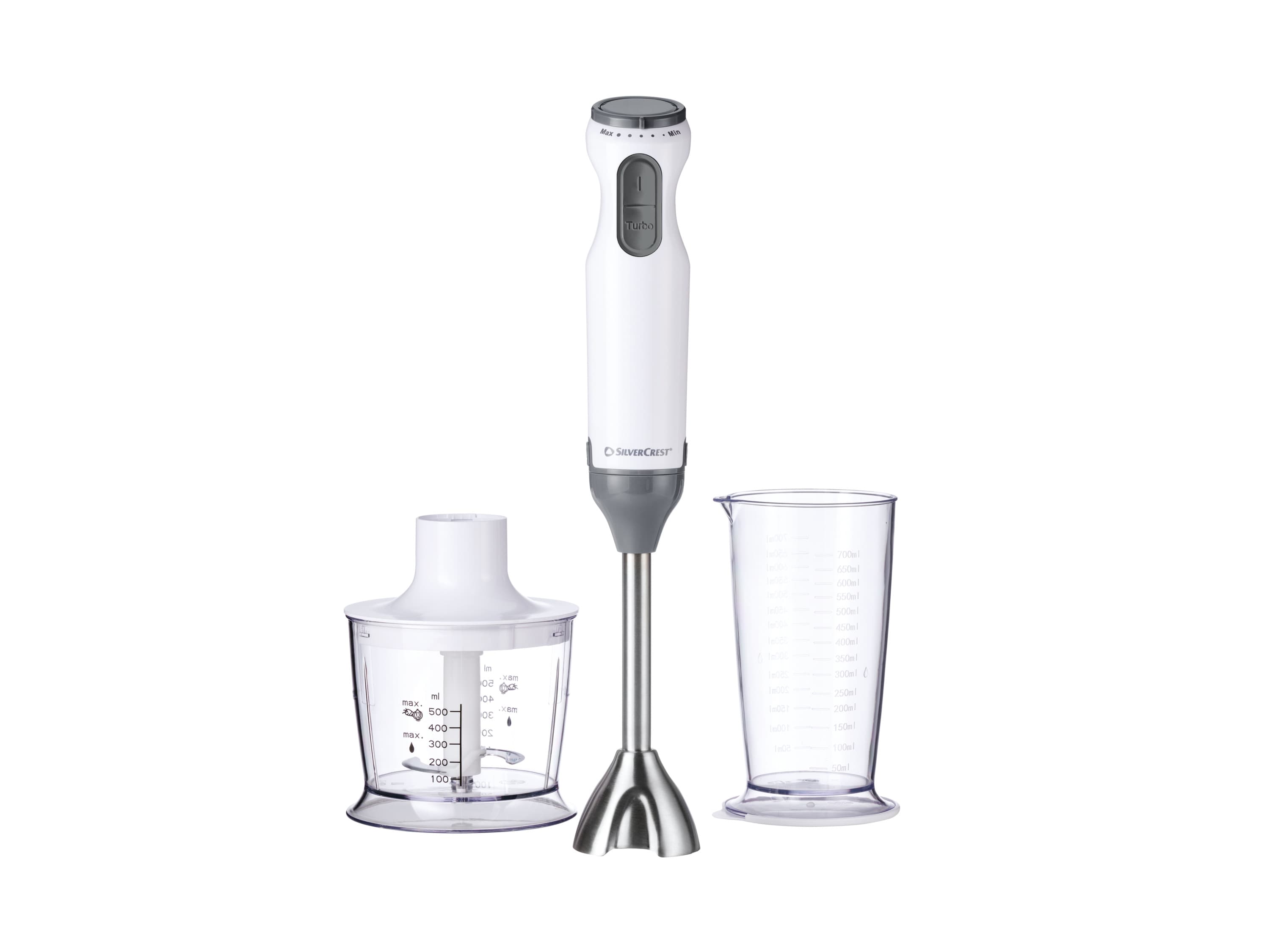 SILVERCREST® Tyčový mixér SSMS 600 G1/SOSMS 600 G1, 4-dielna súprava (biela)