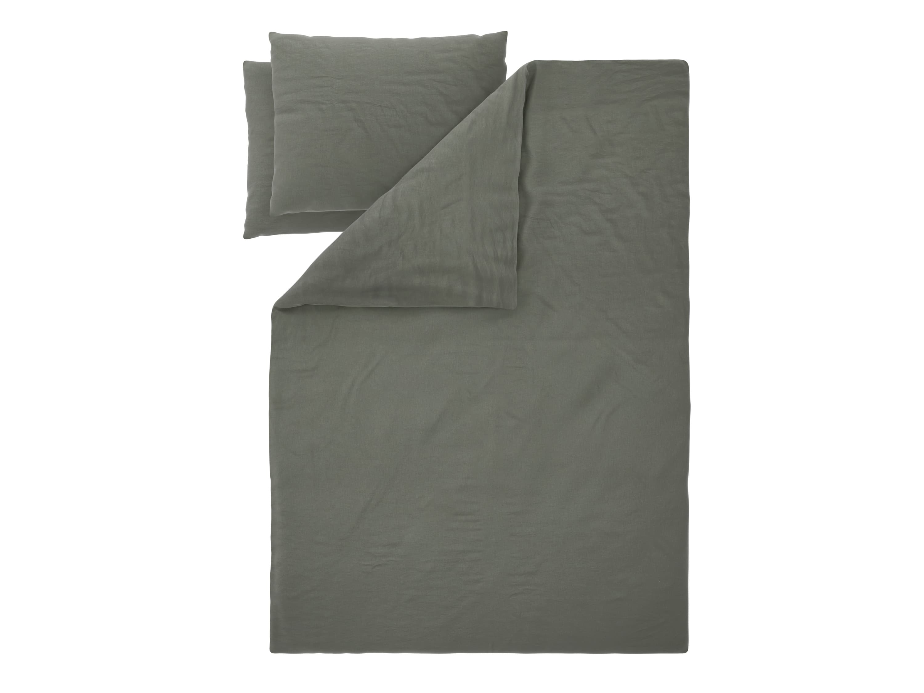 LIVARNO® Bavlneno-ľanová posteľná bielizeň Premium, 200 x 220 cm (zelená)