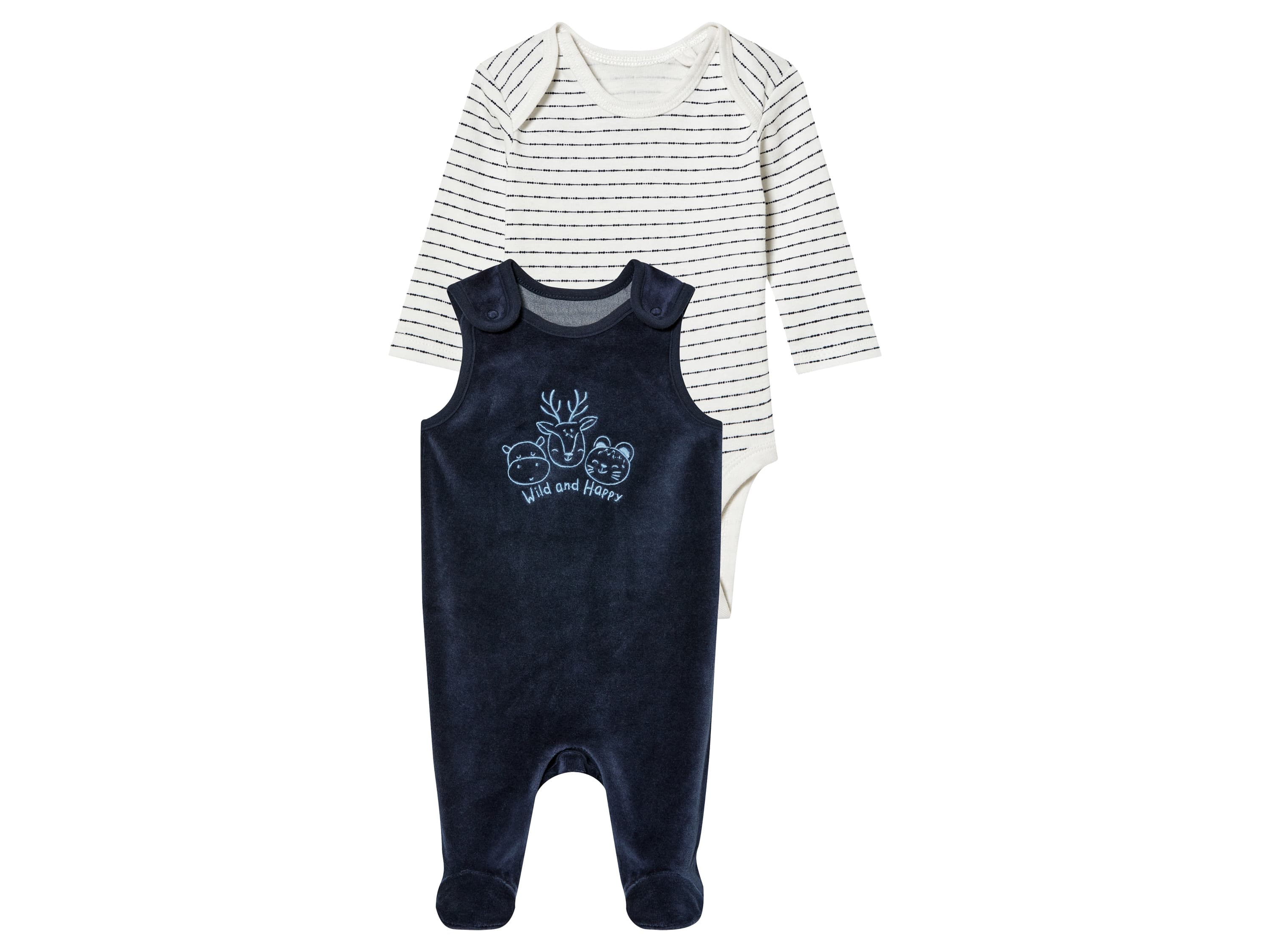 lupilu® Súprava pre bábätká, 2-dielna (86/92, pruhy/biela/navy modrá)