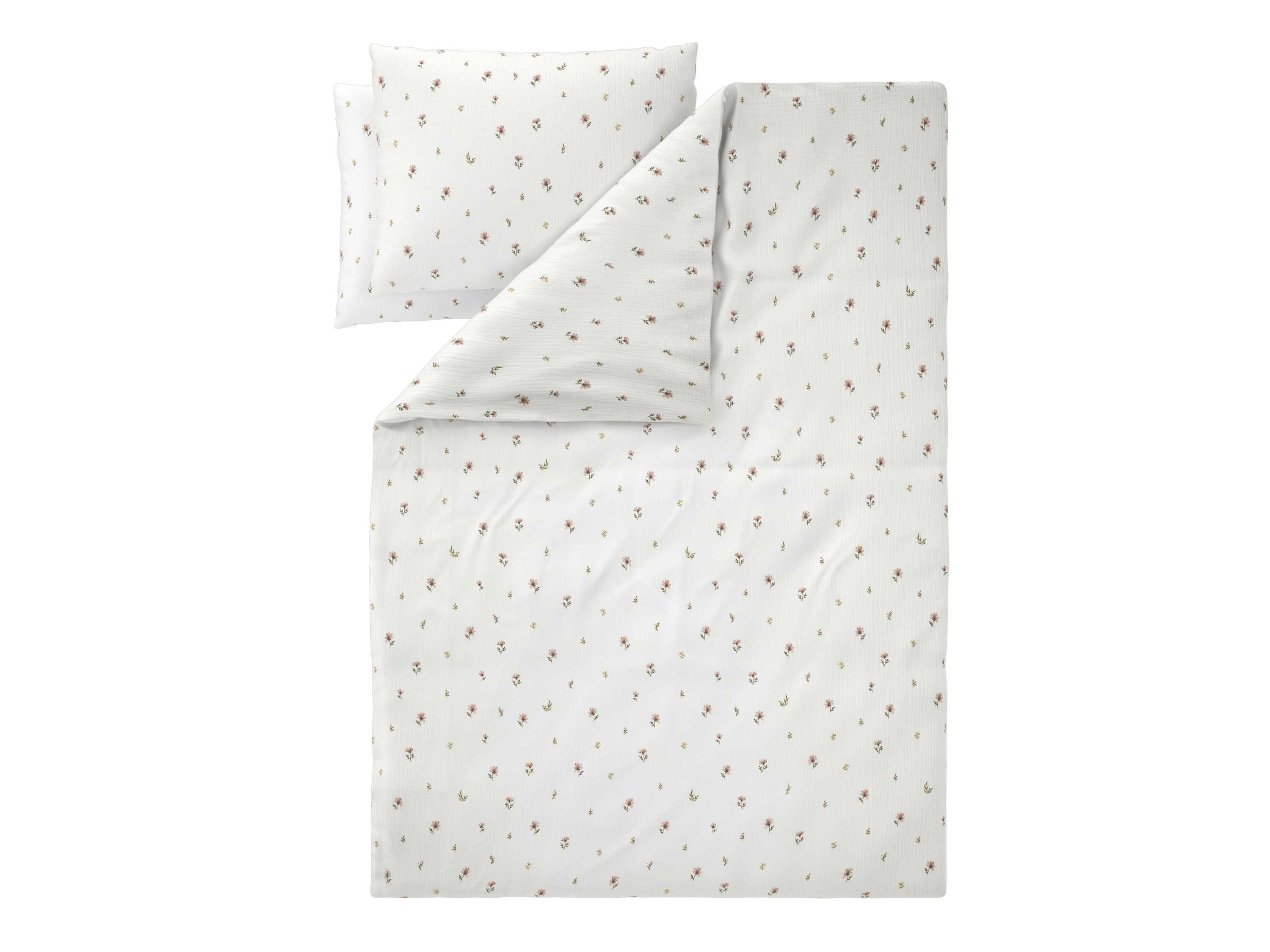 LIVARNO® Mušelínová posteľná bielizeň Premium, 240 x 220 cm (kvety/biela) 1