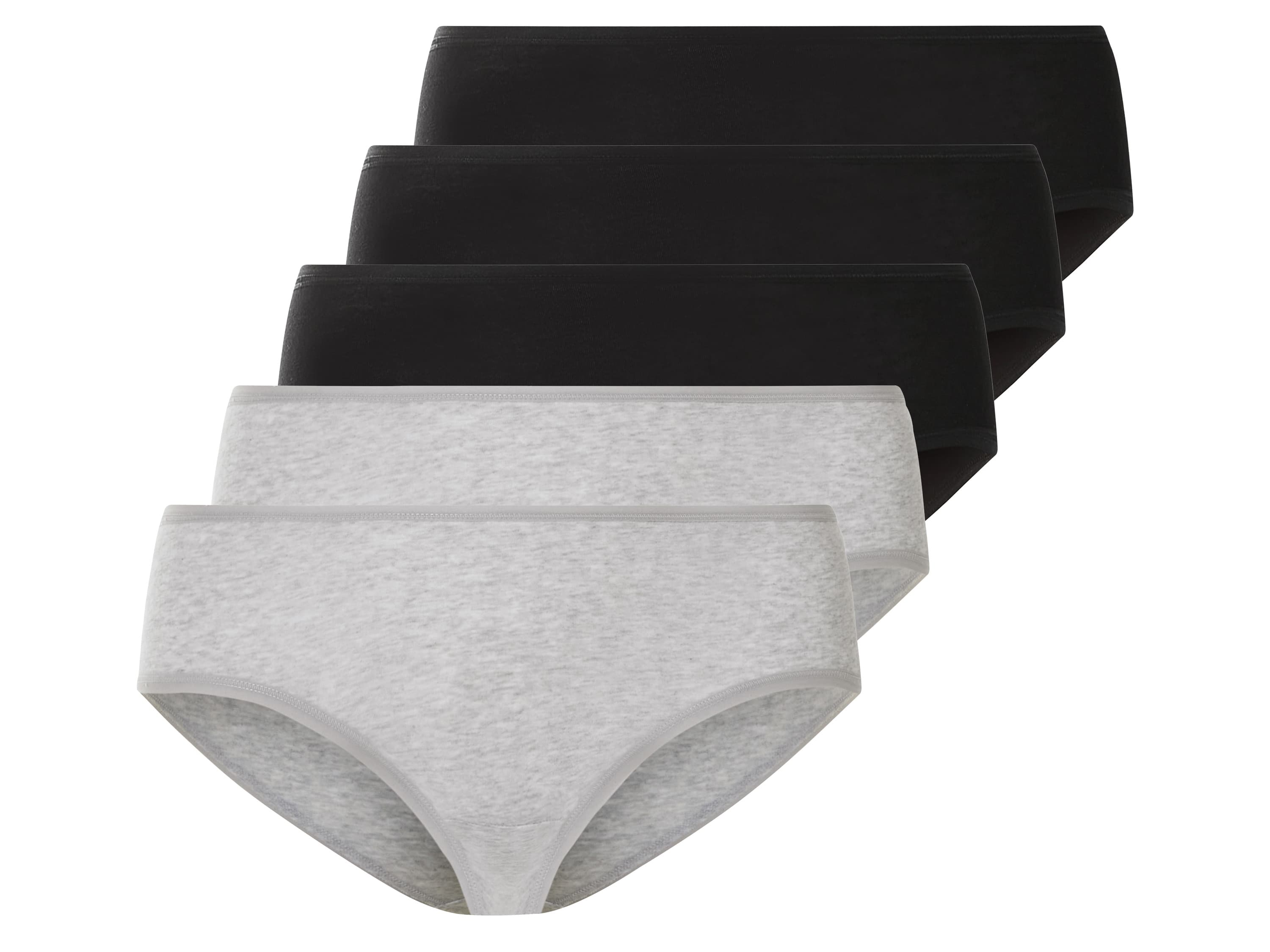 esmara® Dámske nohavičky XXL, 5 kusov (čierna/sivá, XL (48/50)) 1