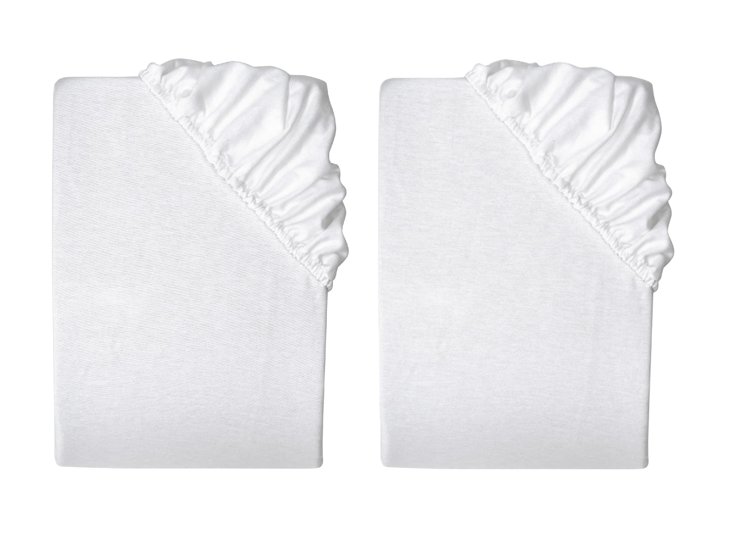 LIVARNO home Napínacia plachta z jemného flanelu, biela, 90 – 100 x 200 cm, 2 kusy