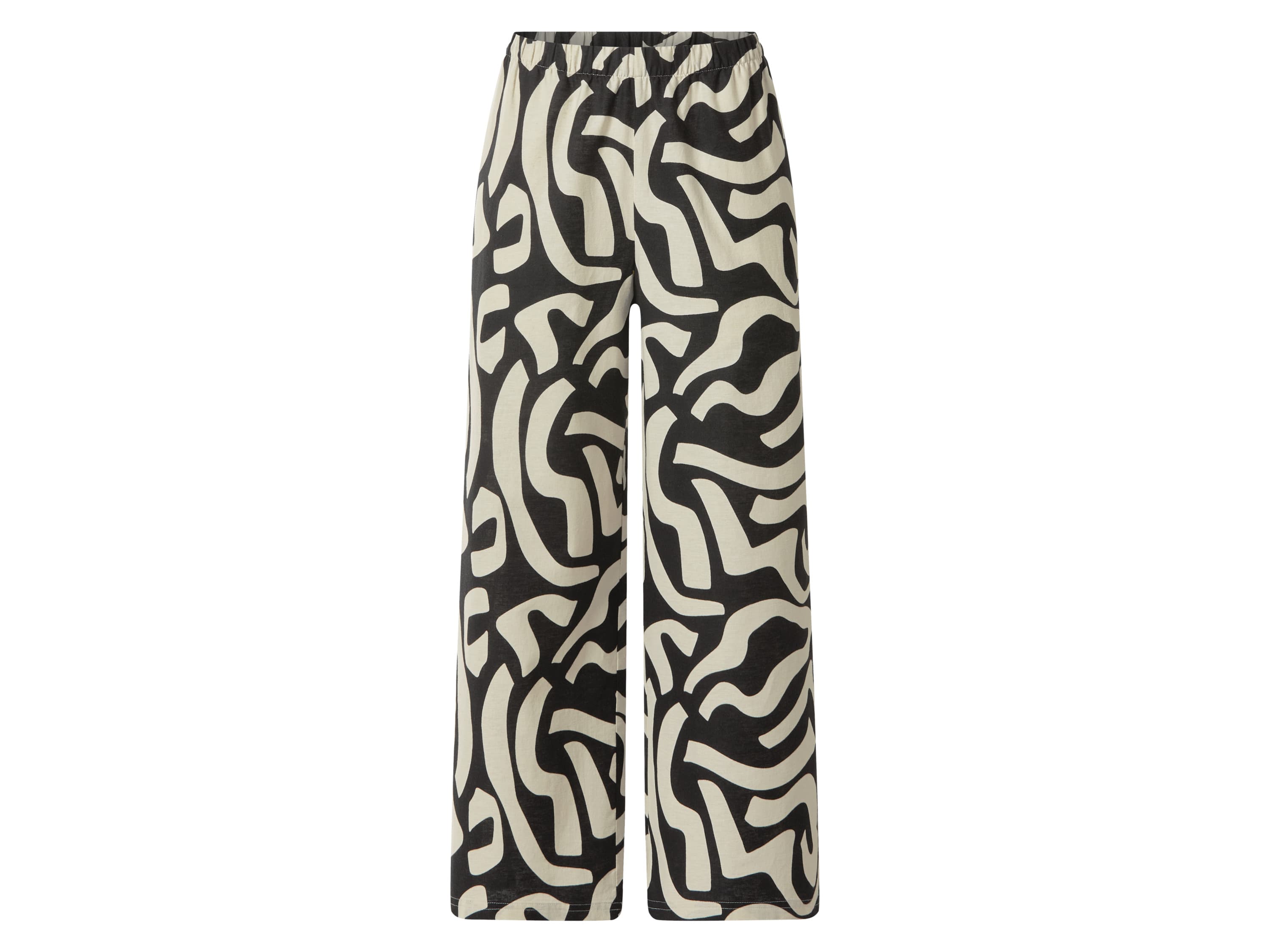 ESMARA® Dámske nohavice Wide Leg s ľanom Premium (vzor, L (44/46)) 1