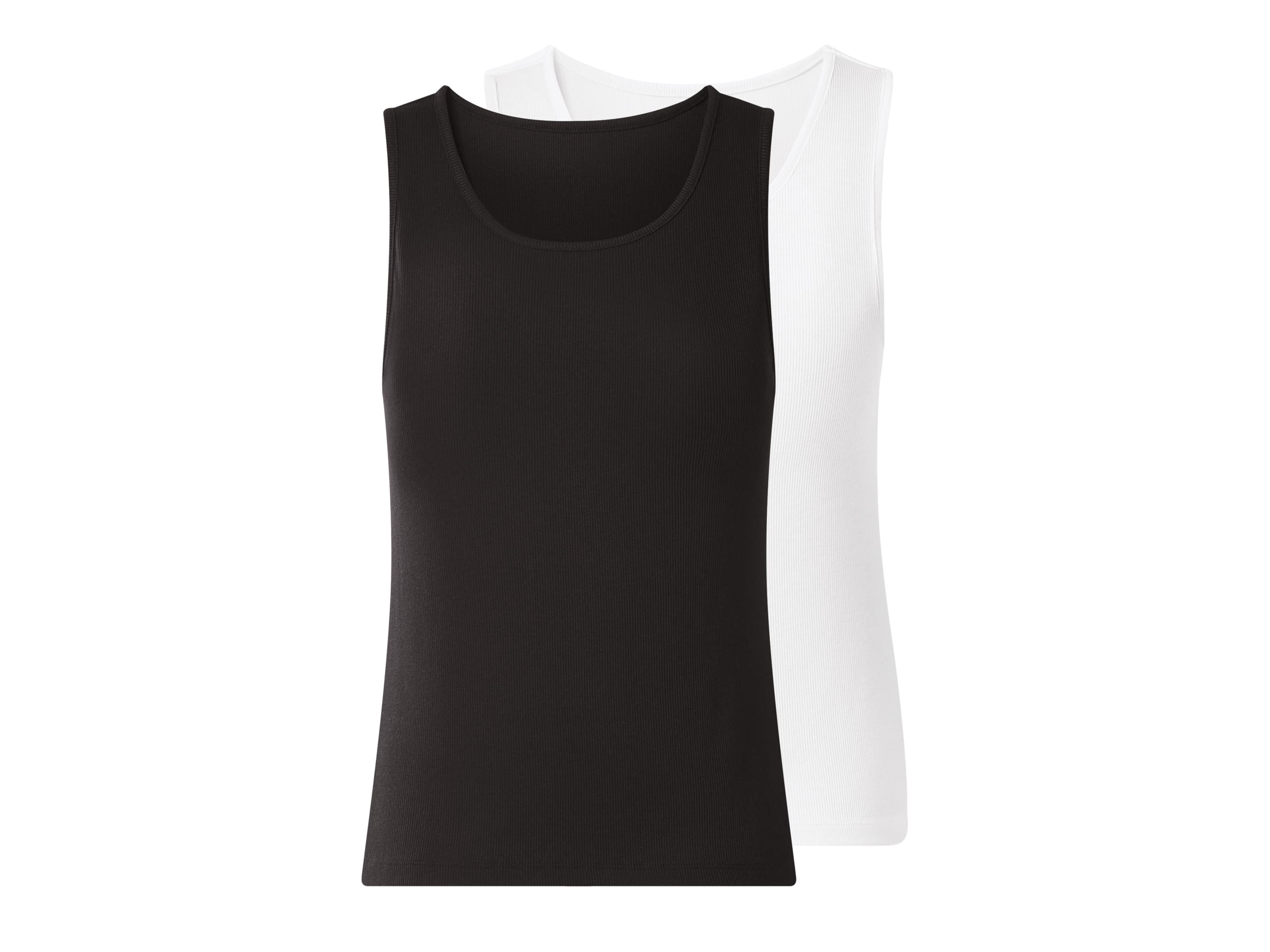 ESMARA® Dámsky rebrovaný top, 2 kusy (čierna/biela, S (36/38)) 1
