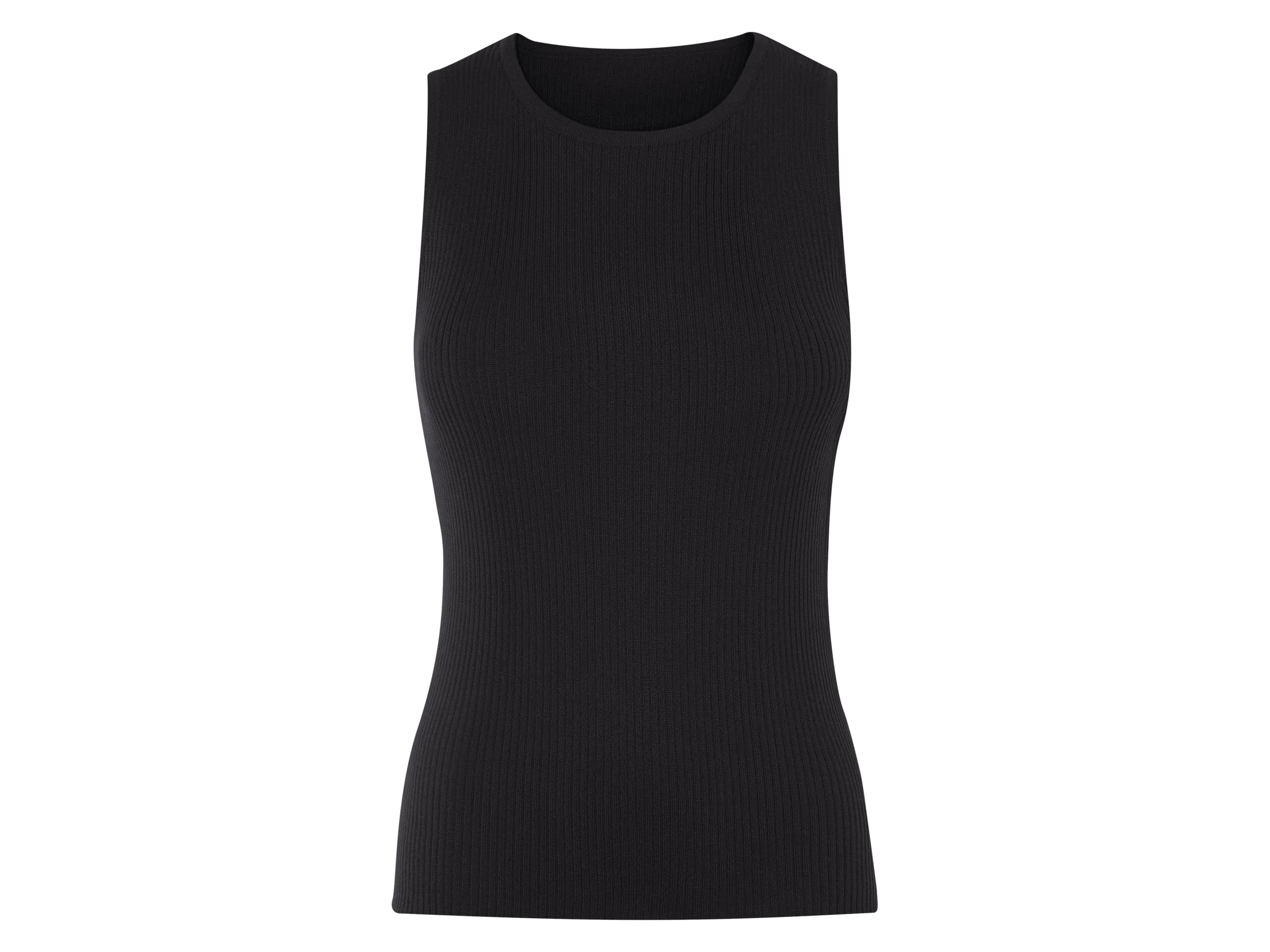 ESMARA® Dámsky rebrovaný top (čierna, L (44/46)) 1