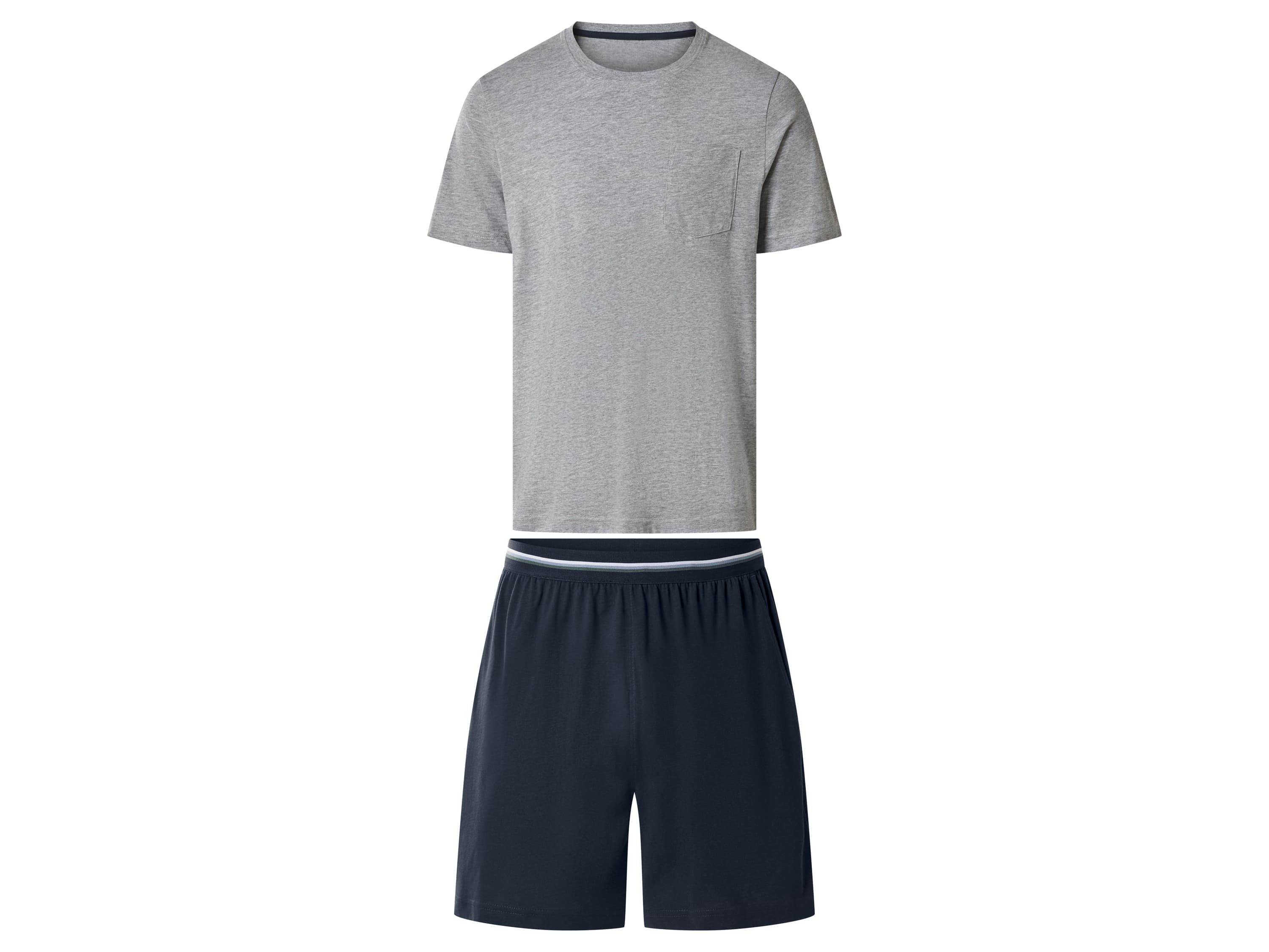 ESMARA MEN Pánske krátke pyžamo (sivá/navy modrá, M (48/50)) 1