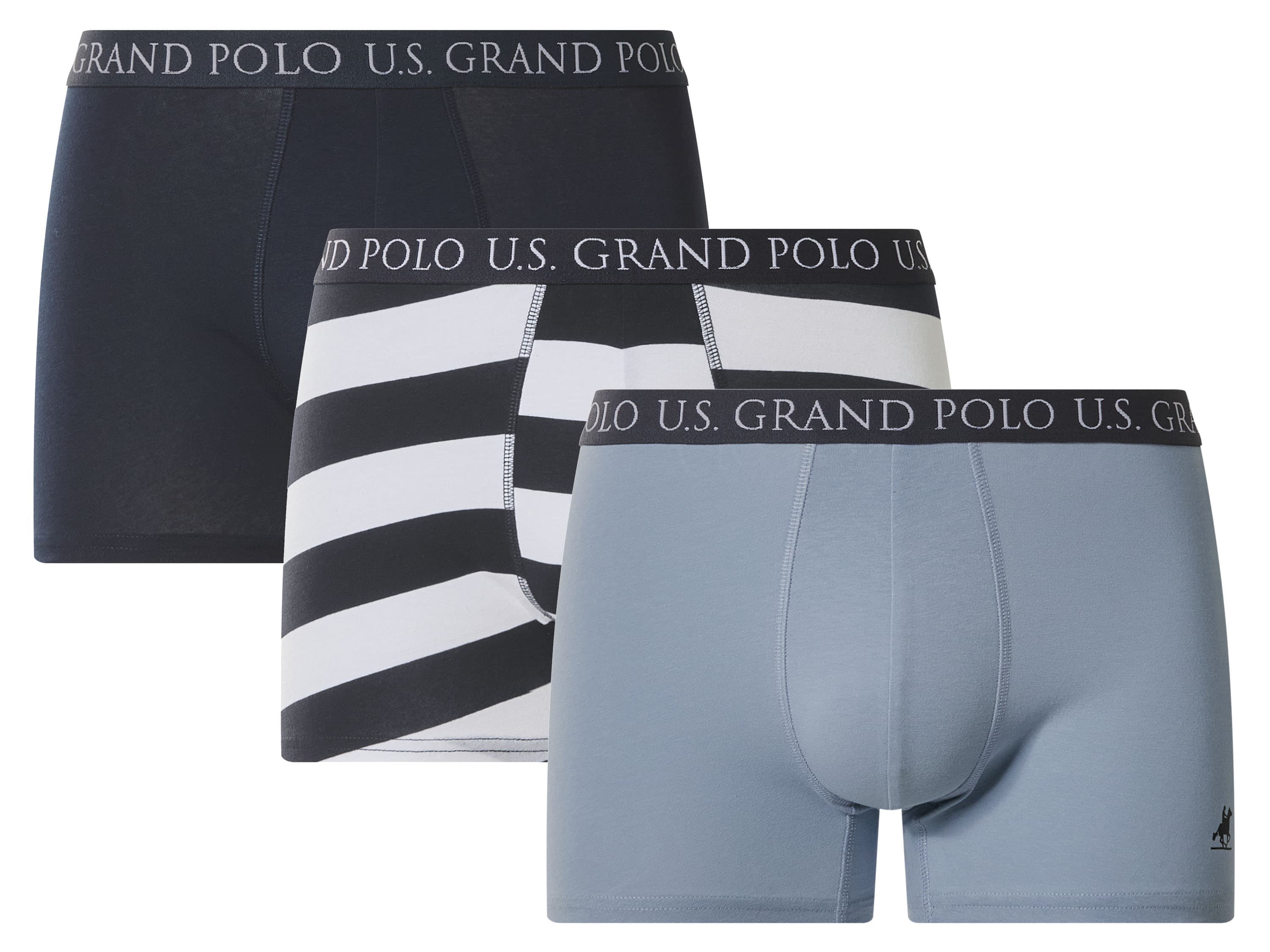 ESMARA MEN Pánske boxerky, 3 kusy (pruhy/navy modrá, S) 1