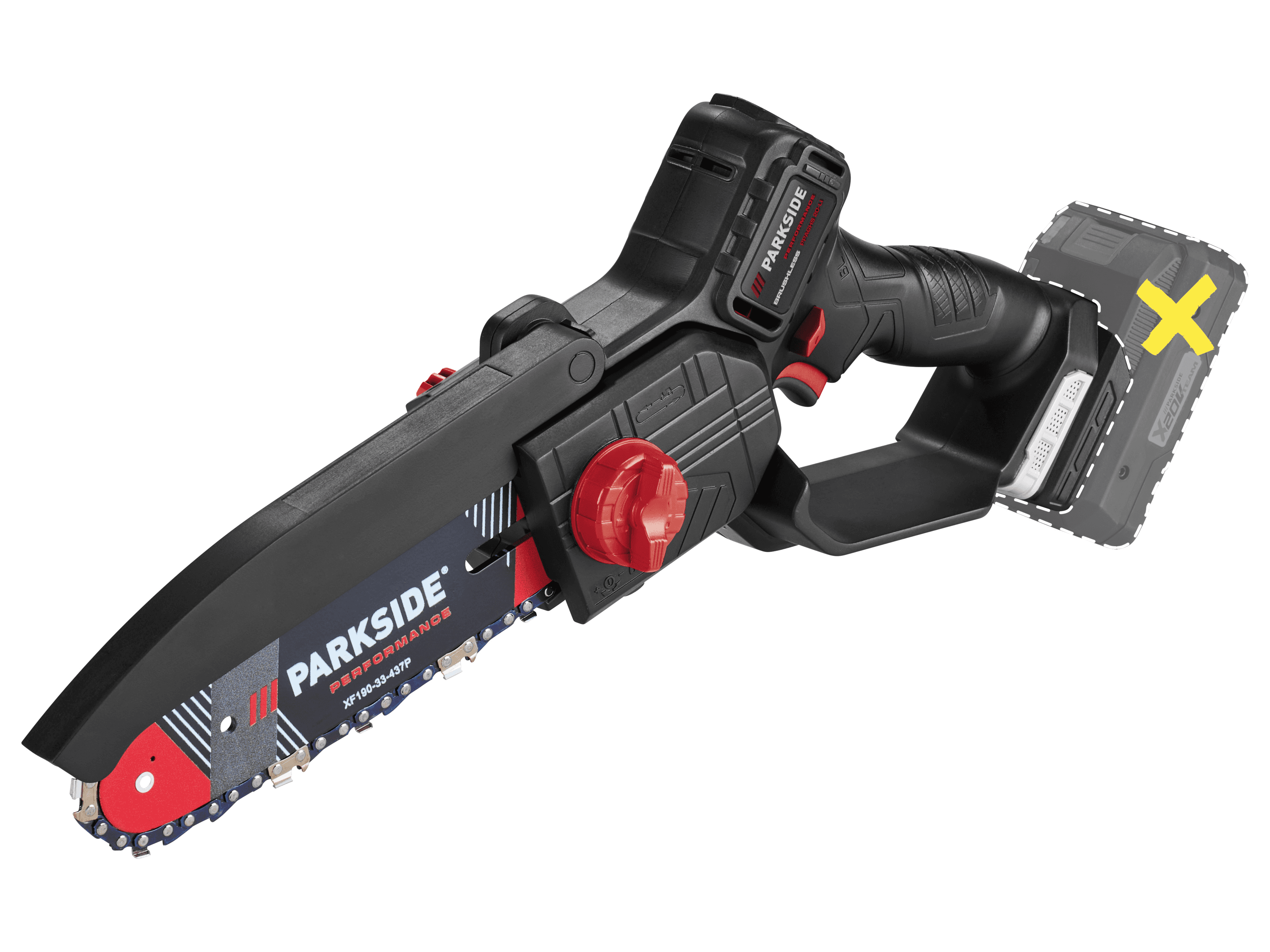 PARKSIDE PERFORMANCE® Aku reťazová píla PPAGHS 20-Li A1 – bez akumulátora