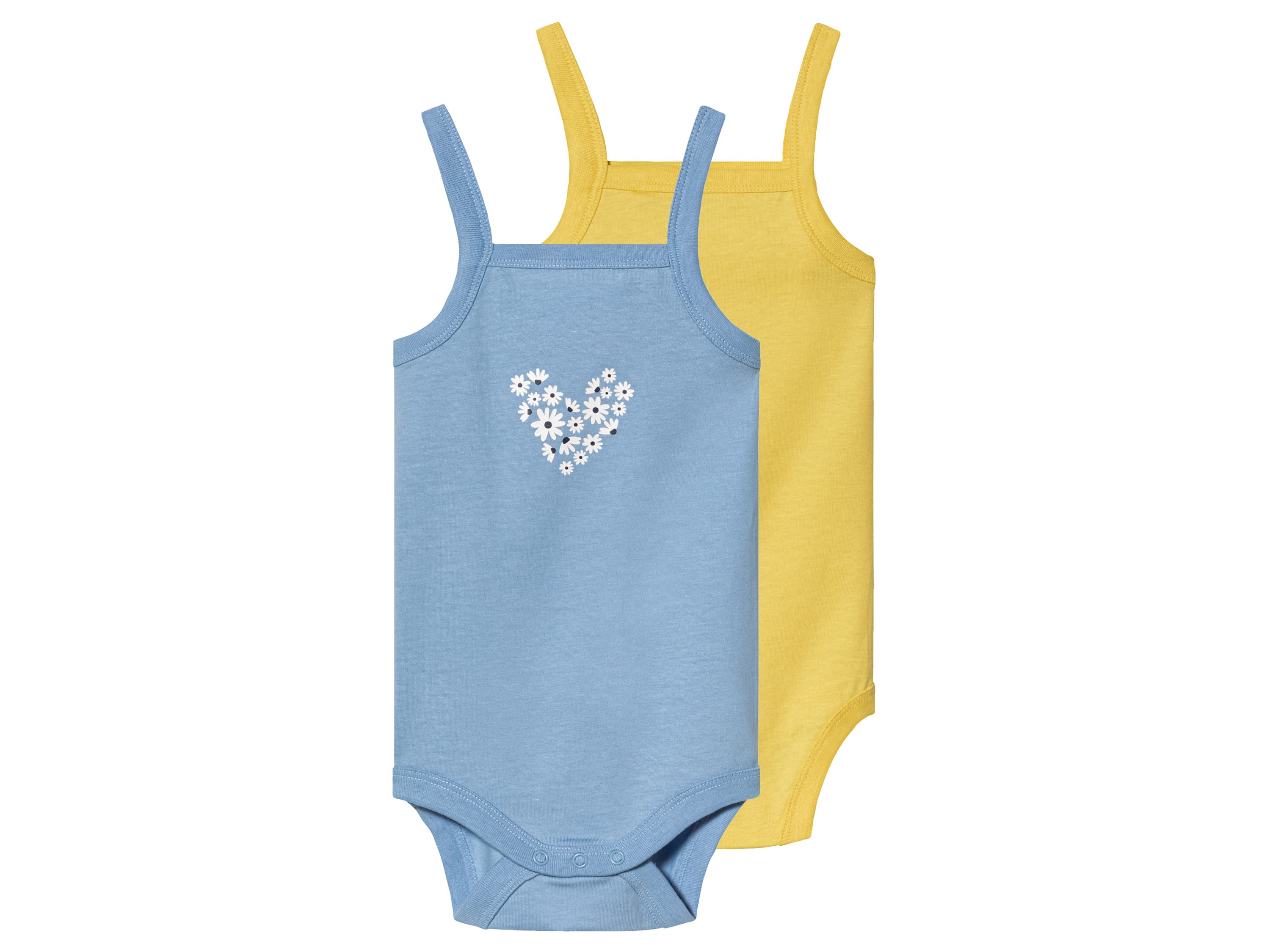 lupilu® Dievčenské body pre bábätká, 2 kusy (62/68, modrá/žltá) 1