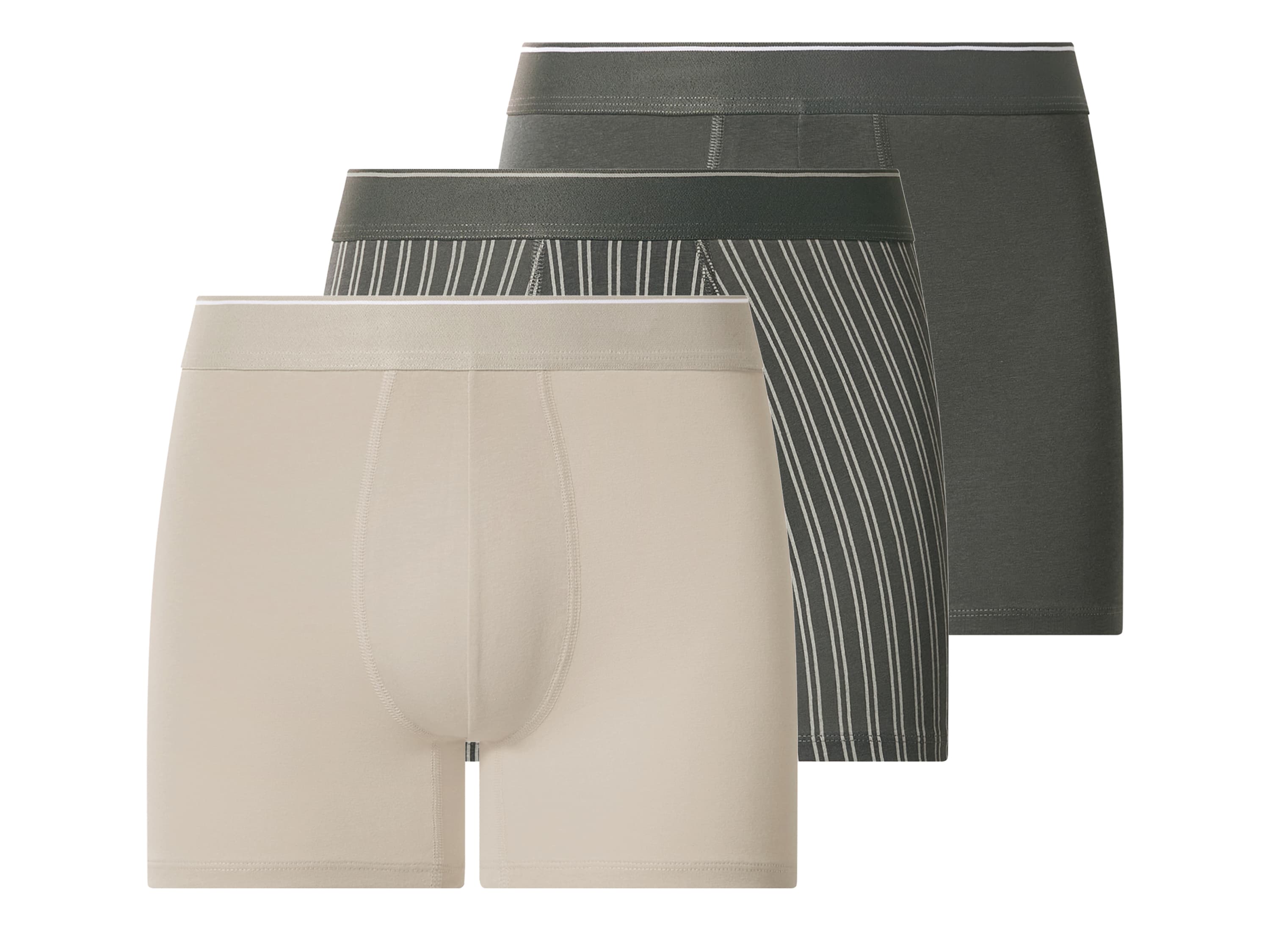 esmara® Pánske boxerky, 3 kusy (pruhy/tmavosivá/béžová, 5/M) 1
