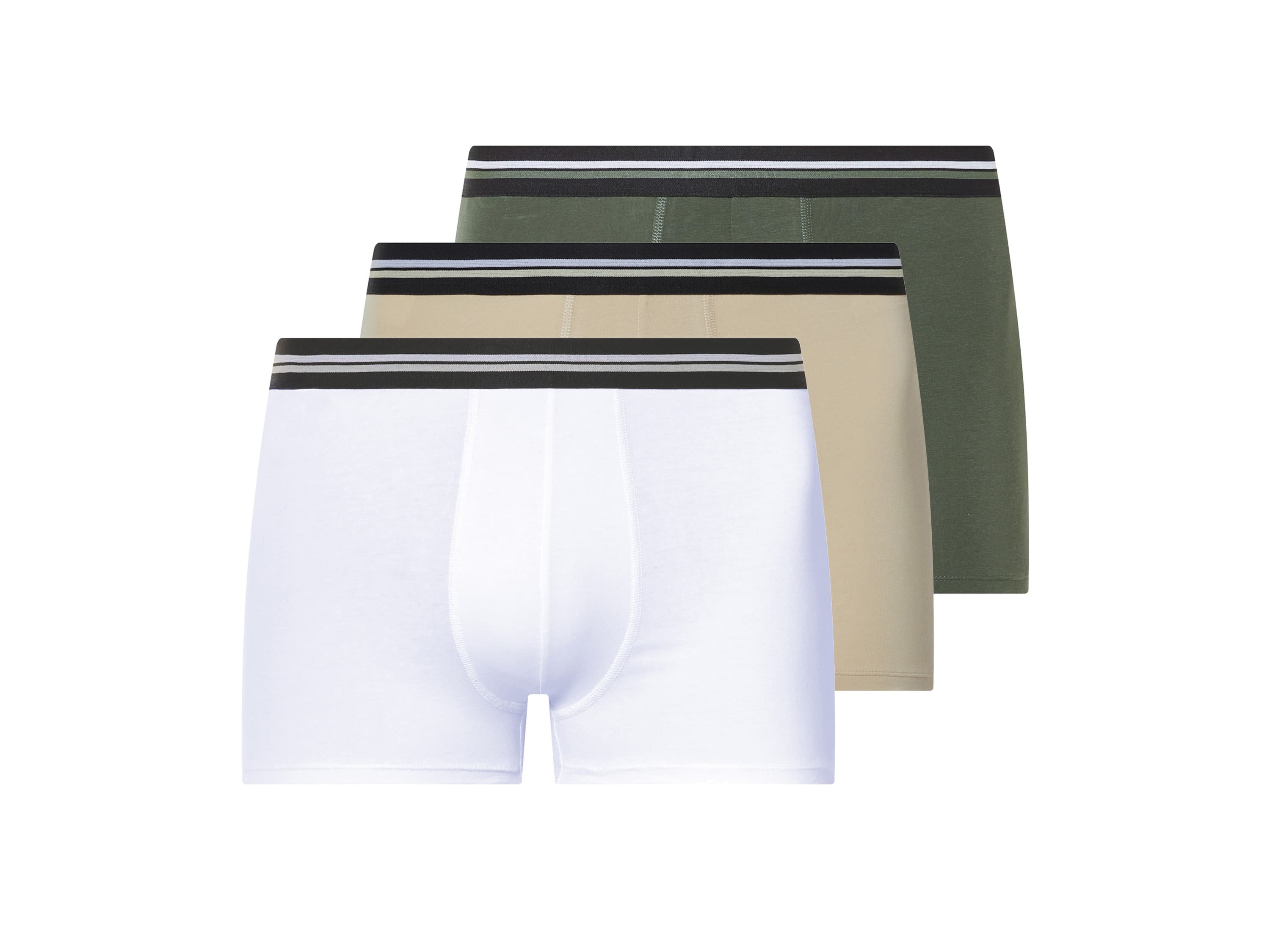 esmara Men Pánske boxerky XXL, 3 kusy (zelená/béžová/biela, 8/XXL)