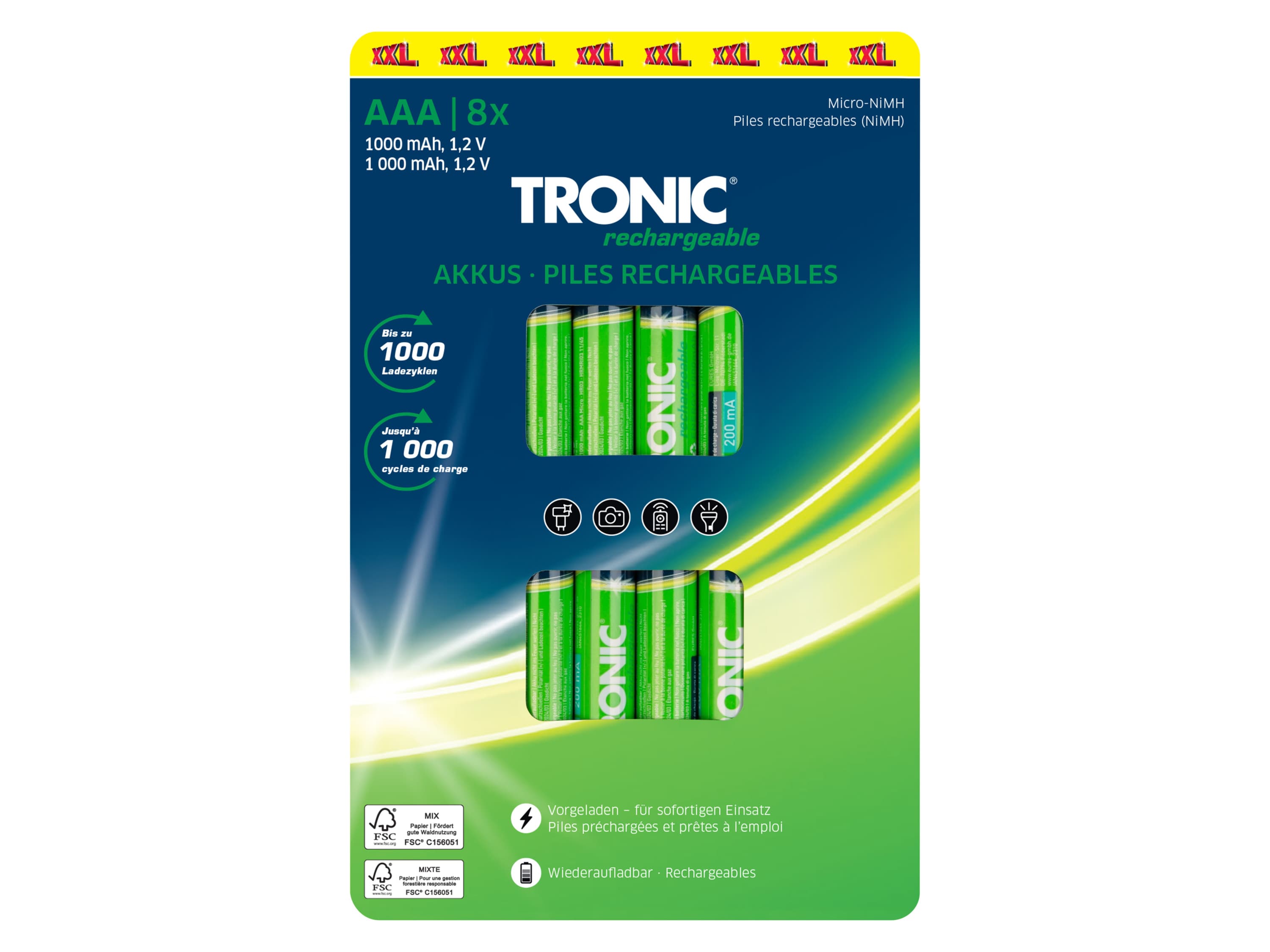 TRONIC® Batérie, 8 kusov (AAA) 1
