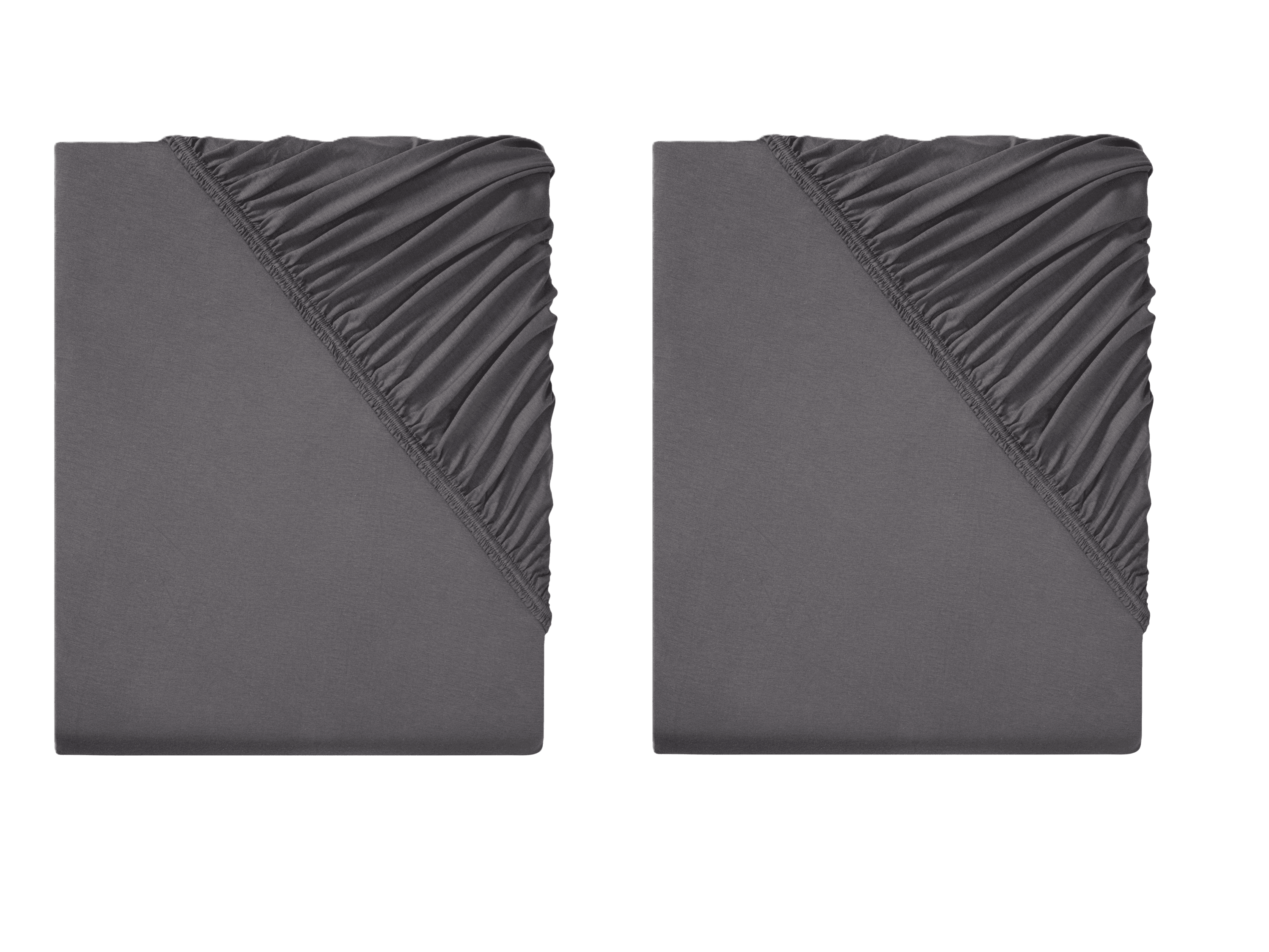 LIVARNO home Napínacia plachta, 90 – 100 x 200 cm, tmavosivá, 2 kusy