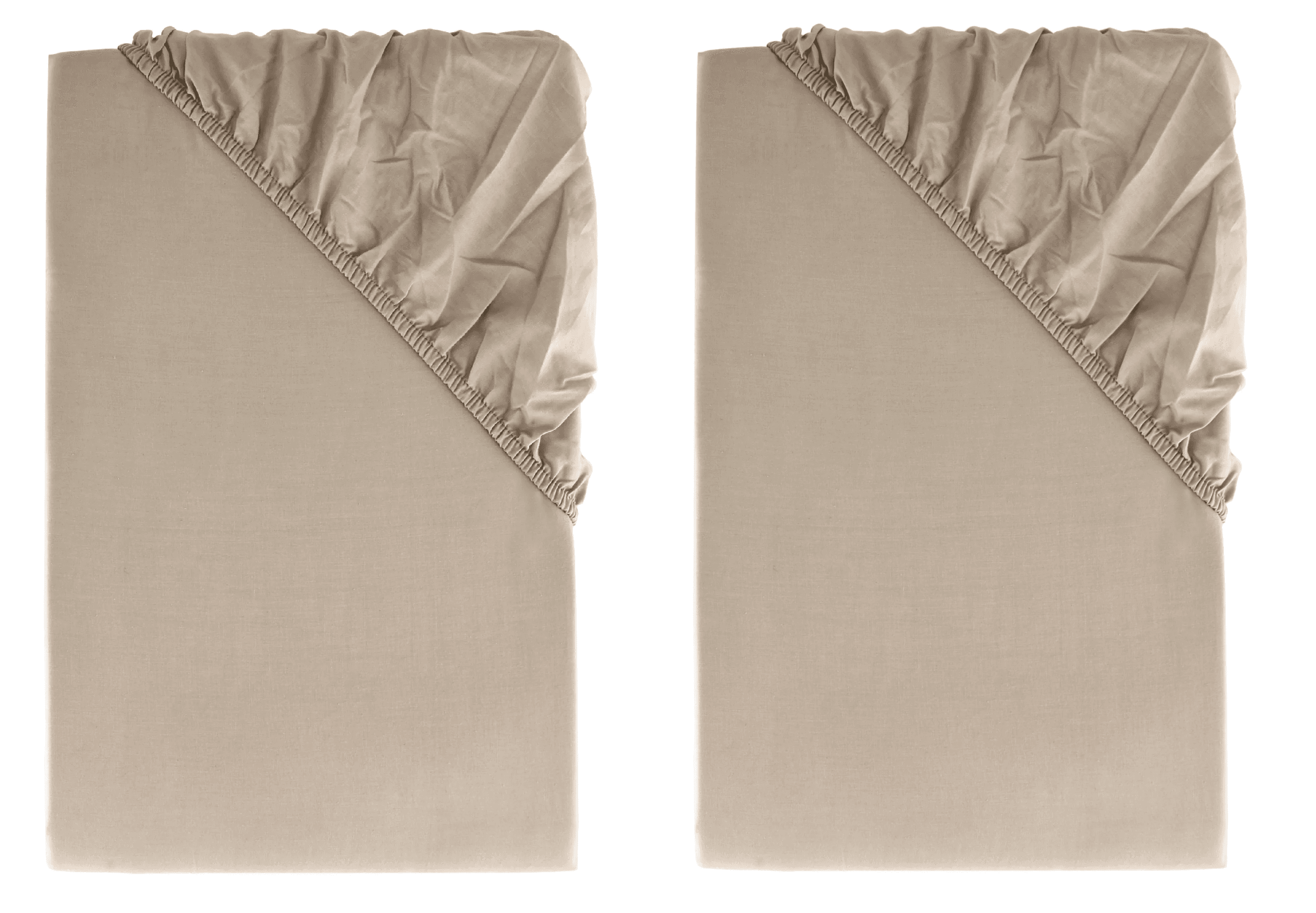 LIVARNO home Perkálová napínacia plachta, 90 – 100 x 200 cm, béžová, 2 kusy