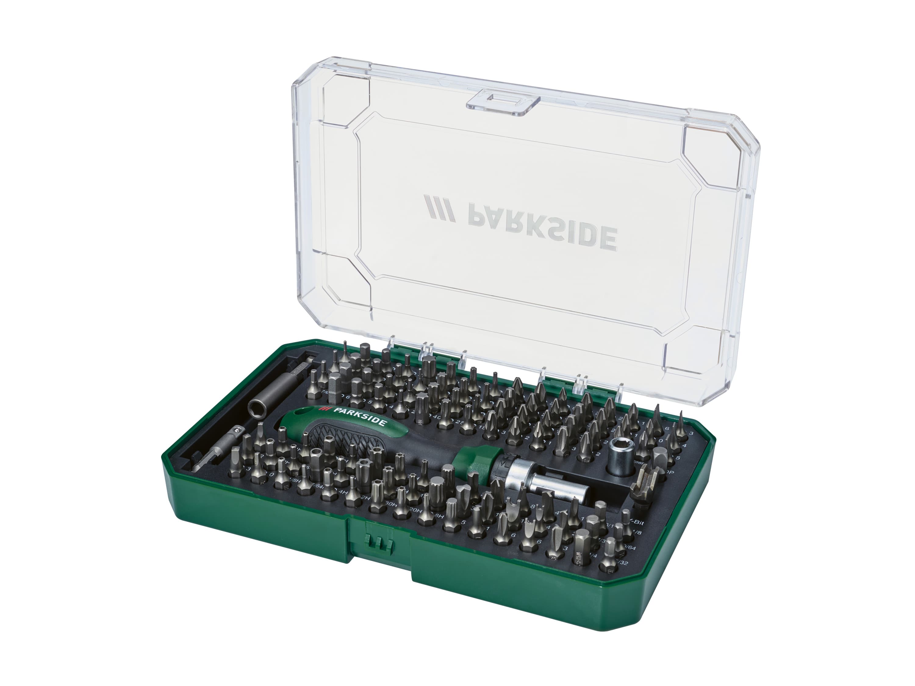 PARKSIDE® Račňový skrutkovač s bitmi, 115-dielna súprava