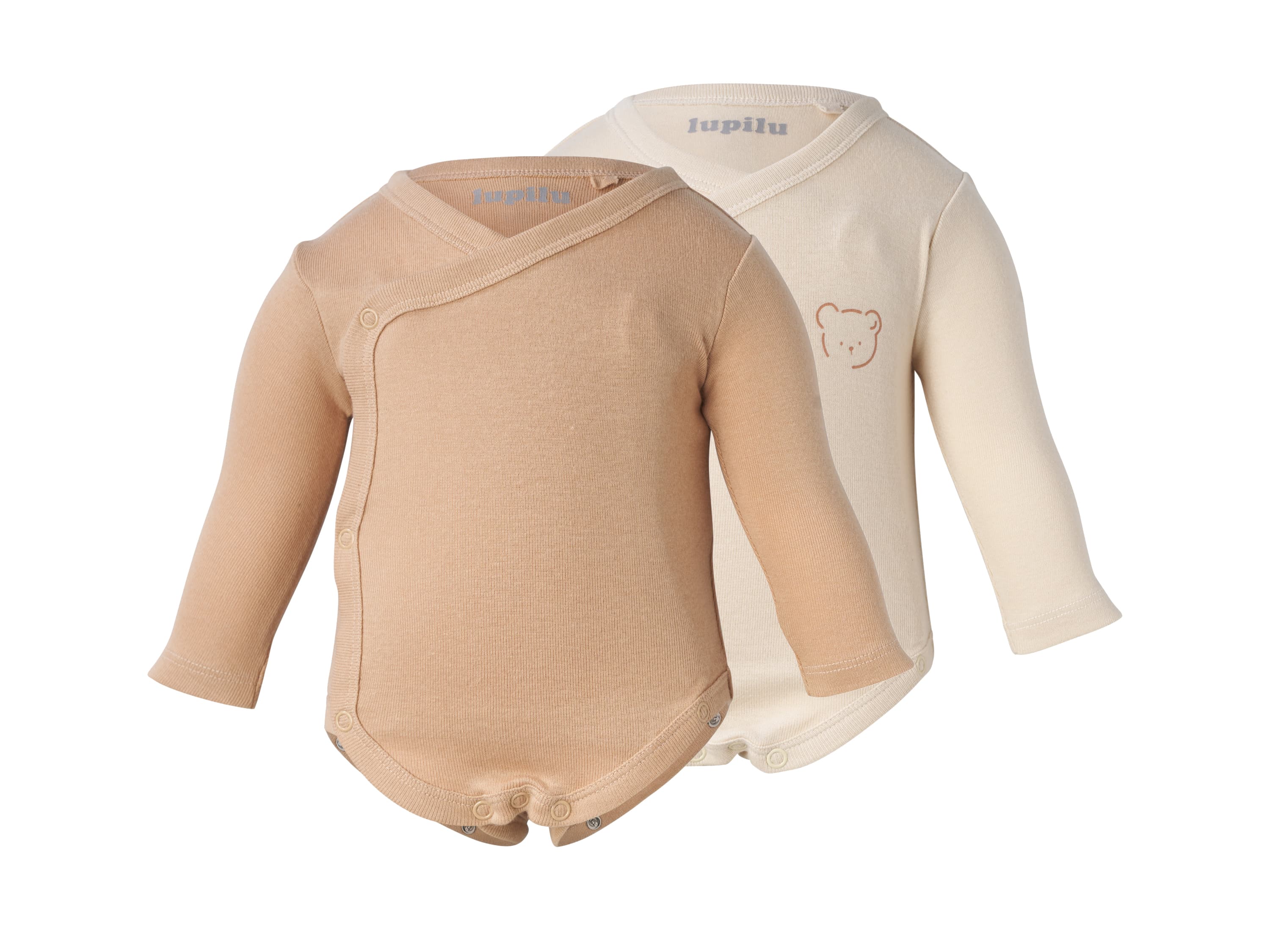 LUPILU® Zavinovacie body pre bábätká, 2 kusy (béžová, 50/56)
