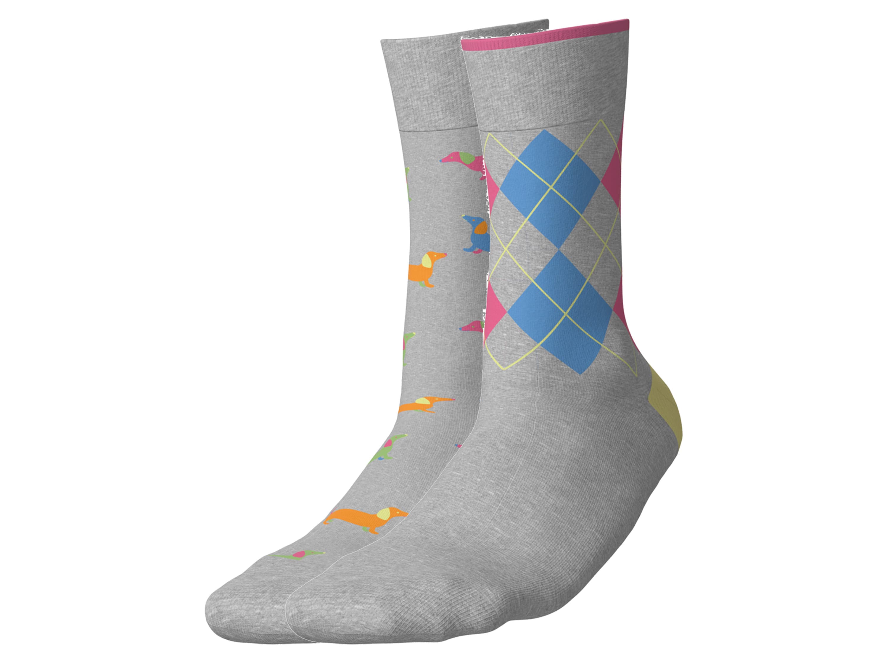 esmara® Dámske/pánske ponožky, 2 páry (psy/káro, 35/38) 1