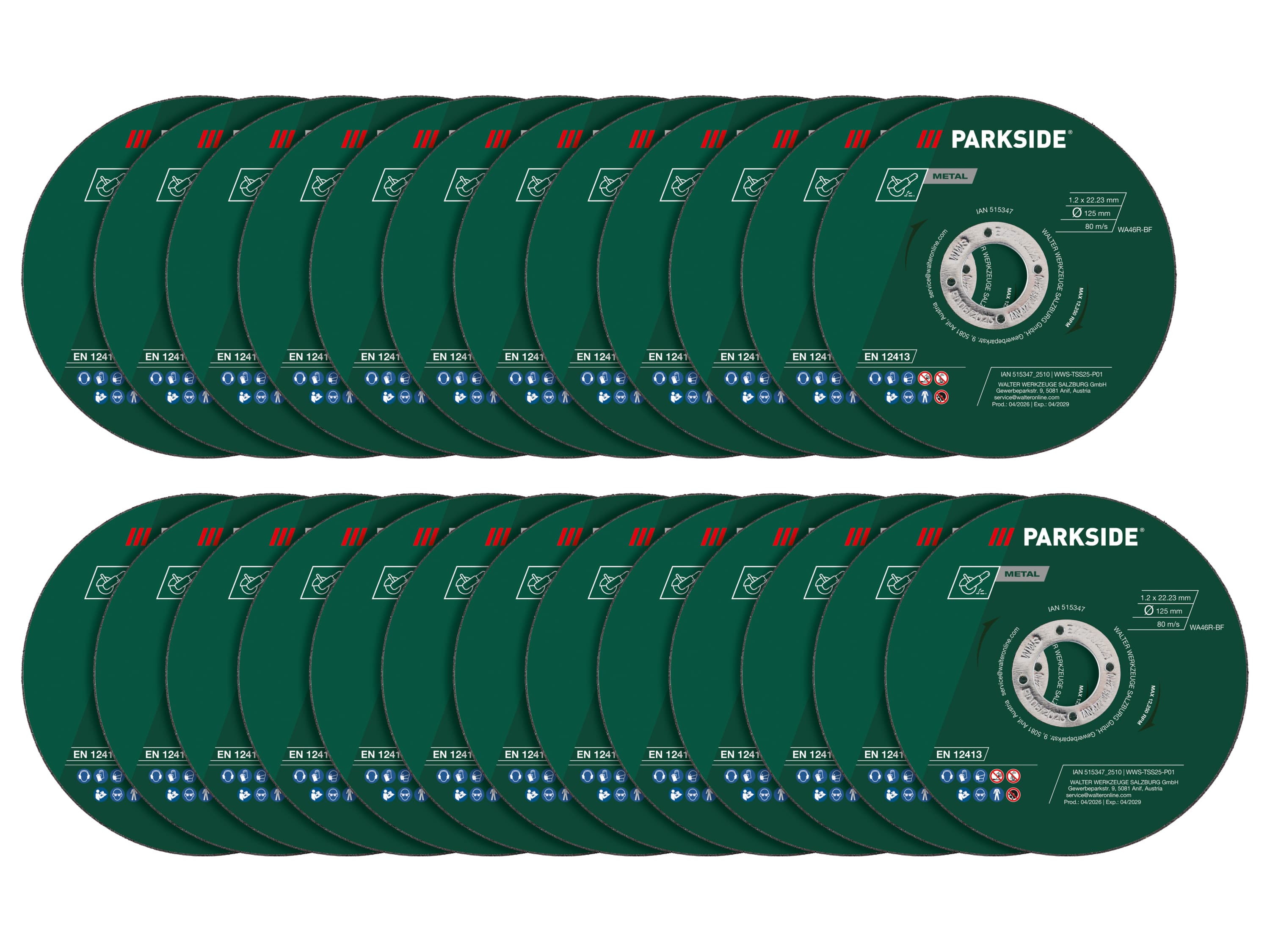 PARKSIDE® Rezné kotúče na kov/Rýchloupínacia matica (25 kusov) 1