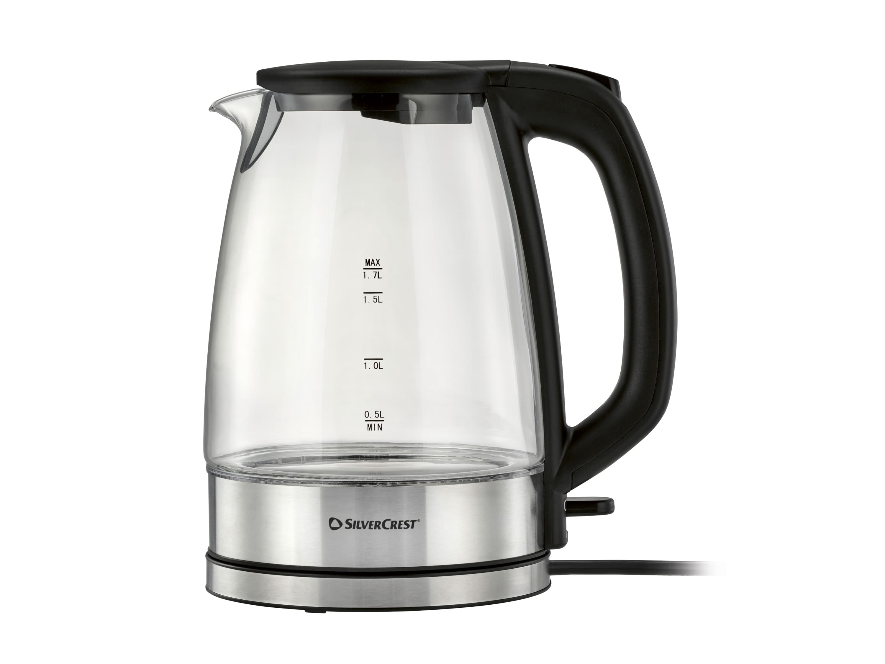 SILVERCREST® Sklenená rýchlovarná kanvica, 1,7 l 1