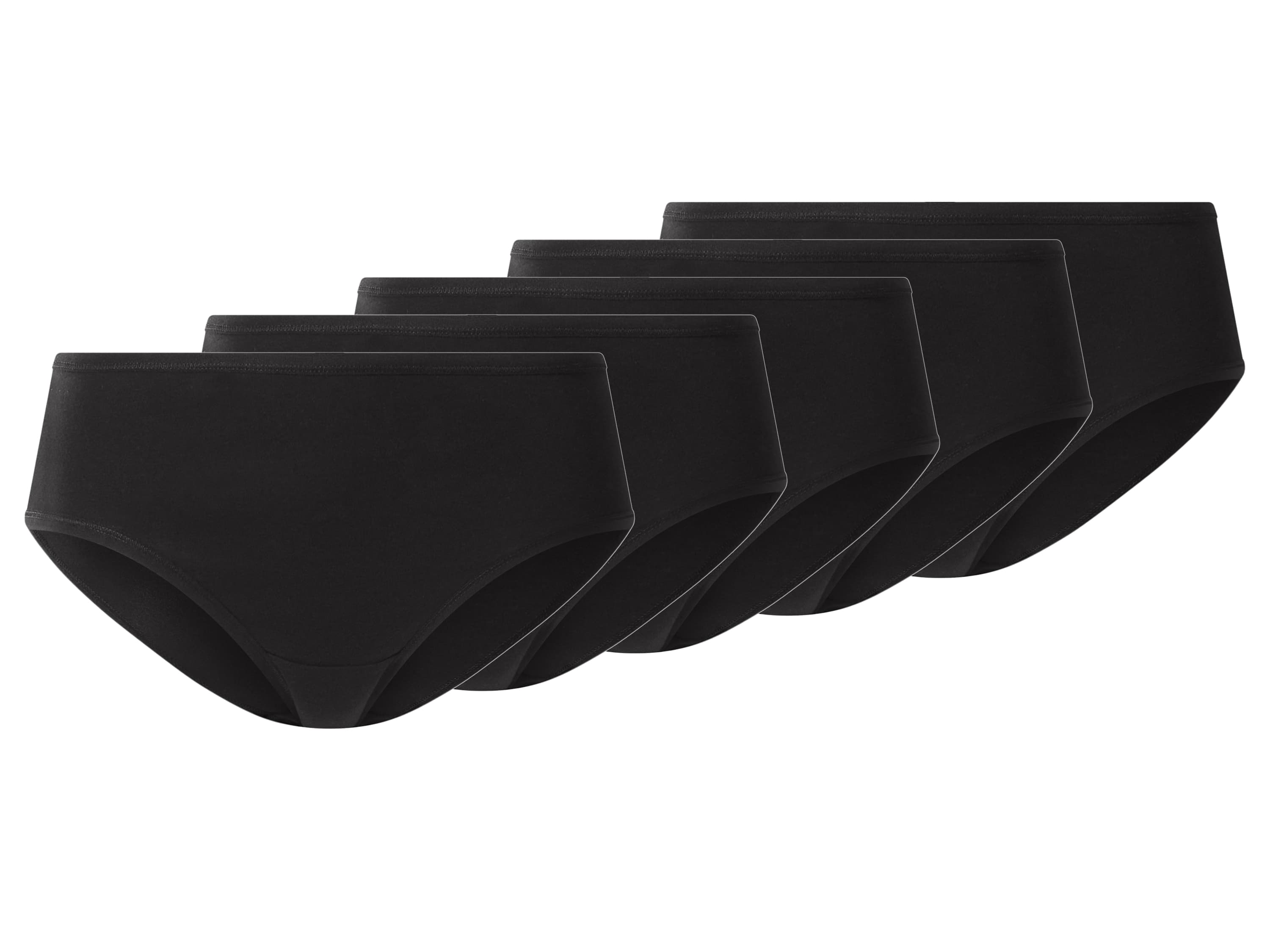 esmara® Dámske bedrové nohavičky, 5 kusov (čierna, S (36/38))