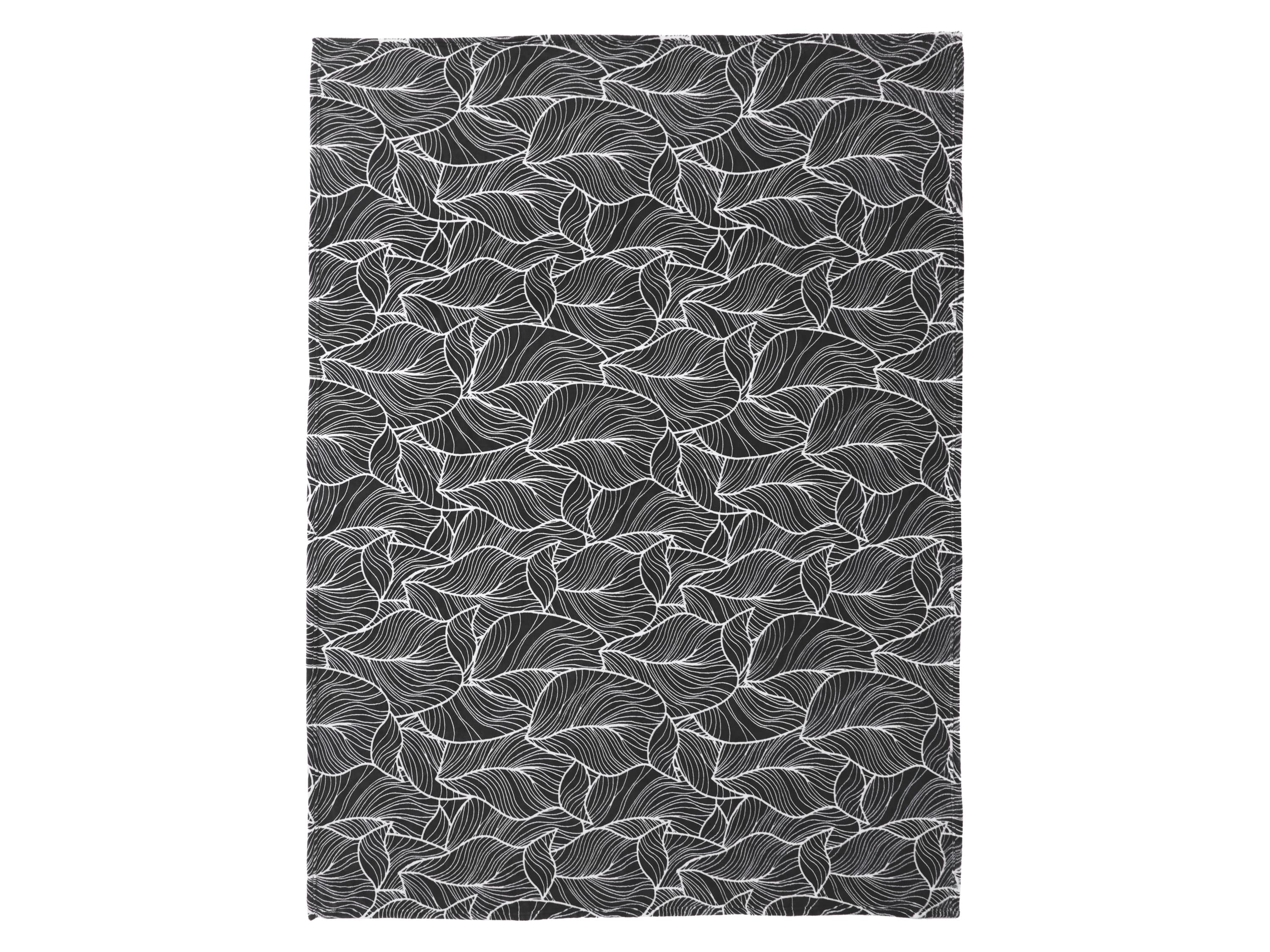 LIVARNO® Deka, 150 x 200 cm (listy/čierna)