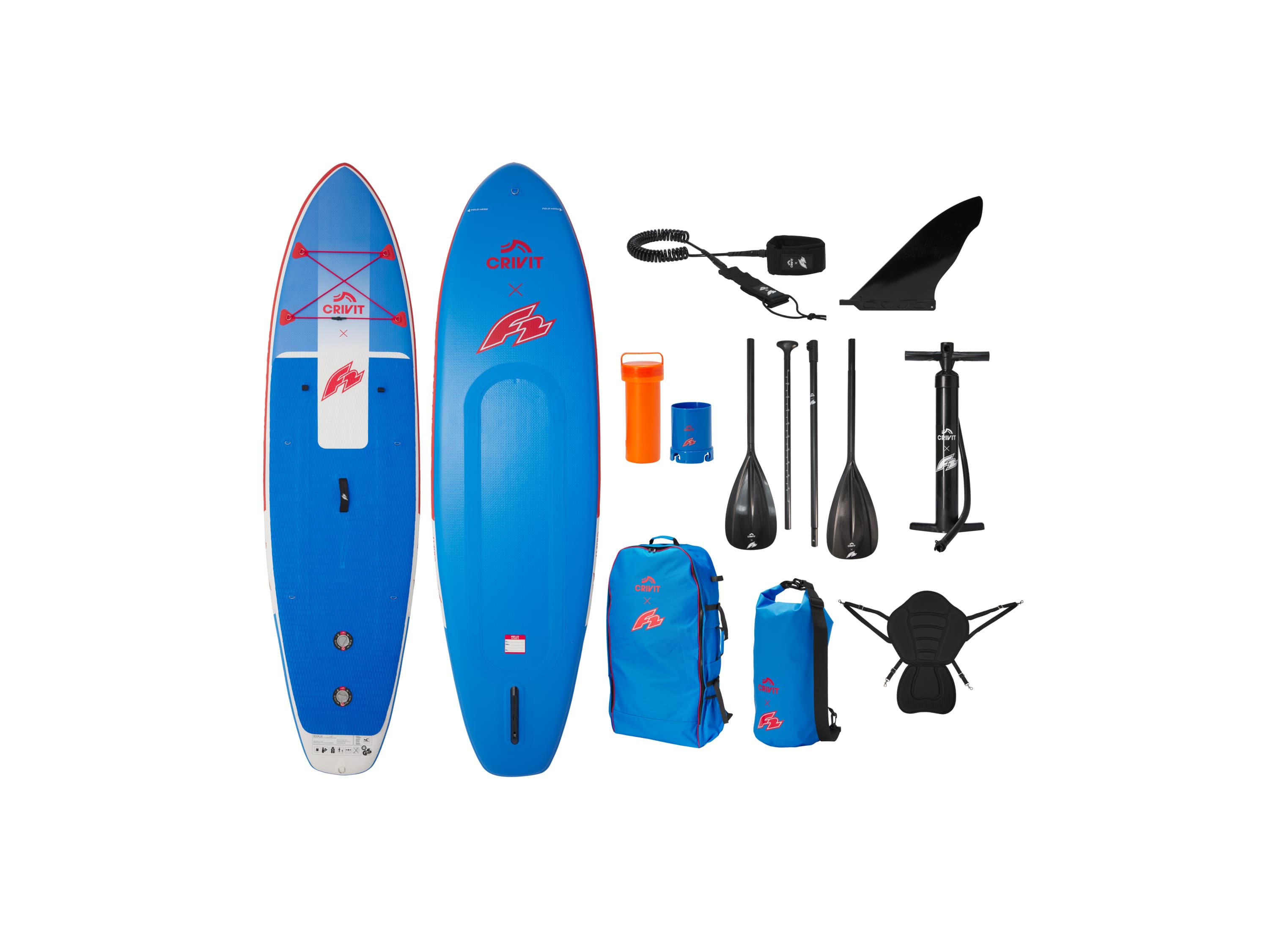 CRIVIT X F2 Univerzálny dvojkomorový nafukovací paddleboard 1
