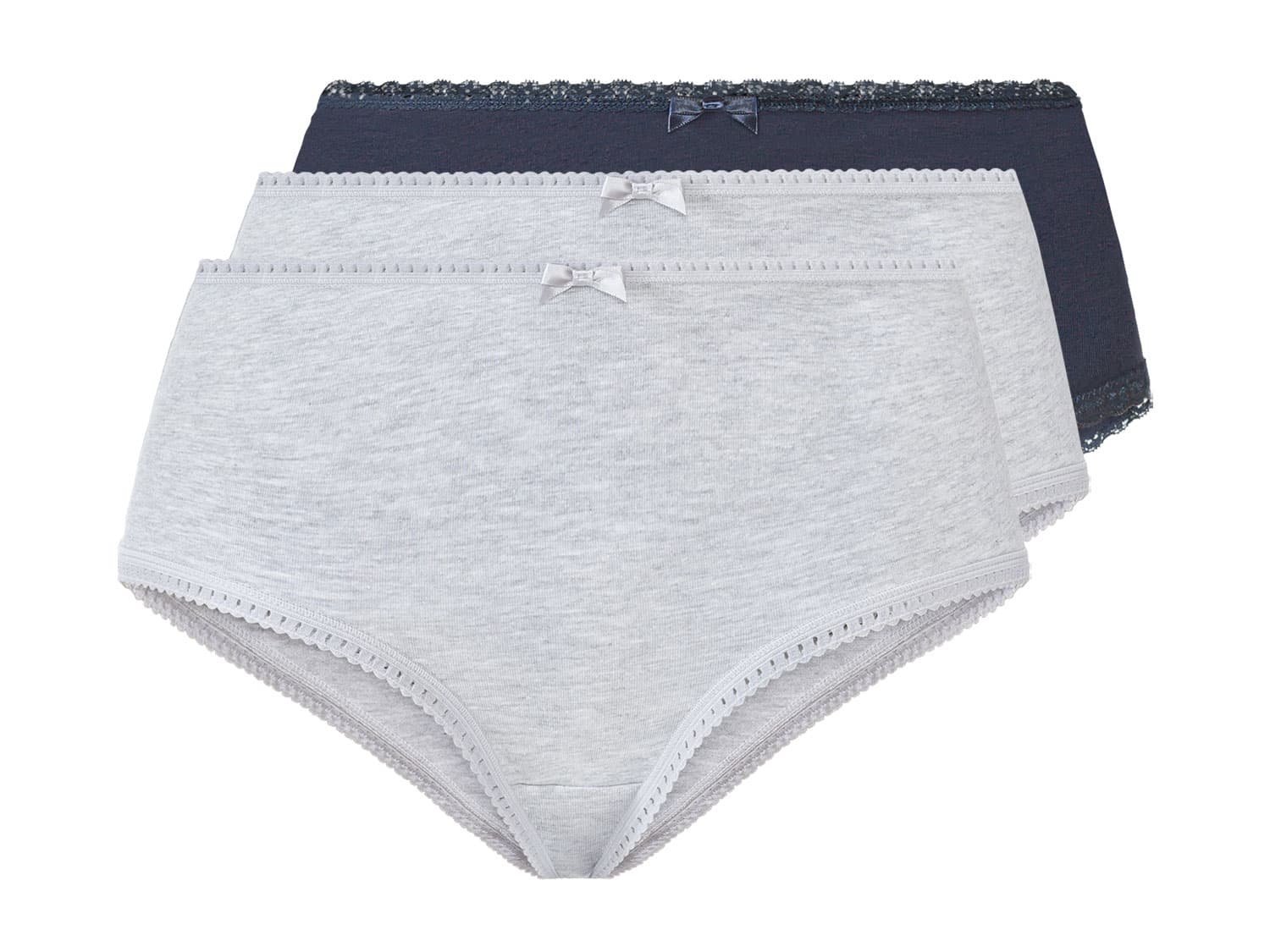 esmara® Dámske bedrové nohavičky, 3 kusy (S (36/38), navy modrá/sivá) 1