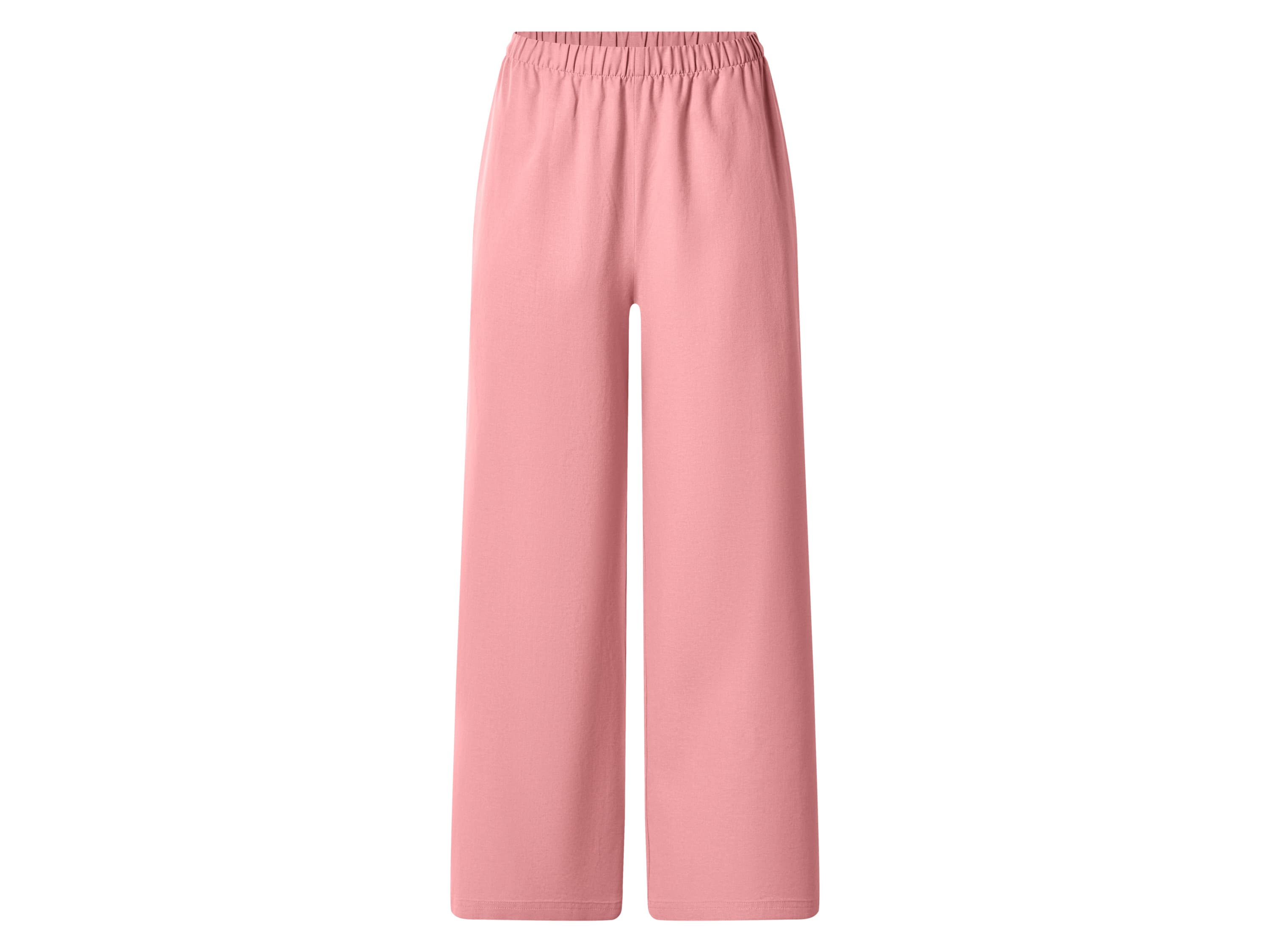 ESMARA® Dámske nohavice Wide Leg s ľanom Premium (bledoružová, M (40/42))
