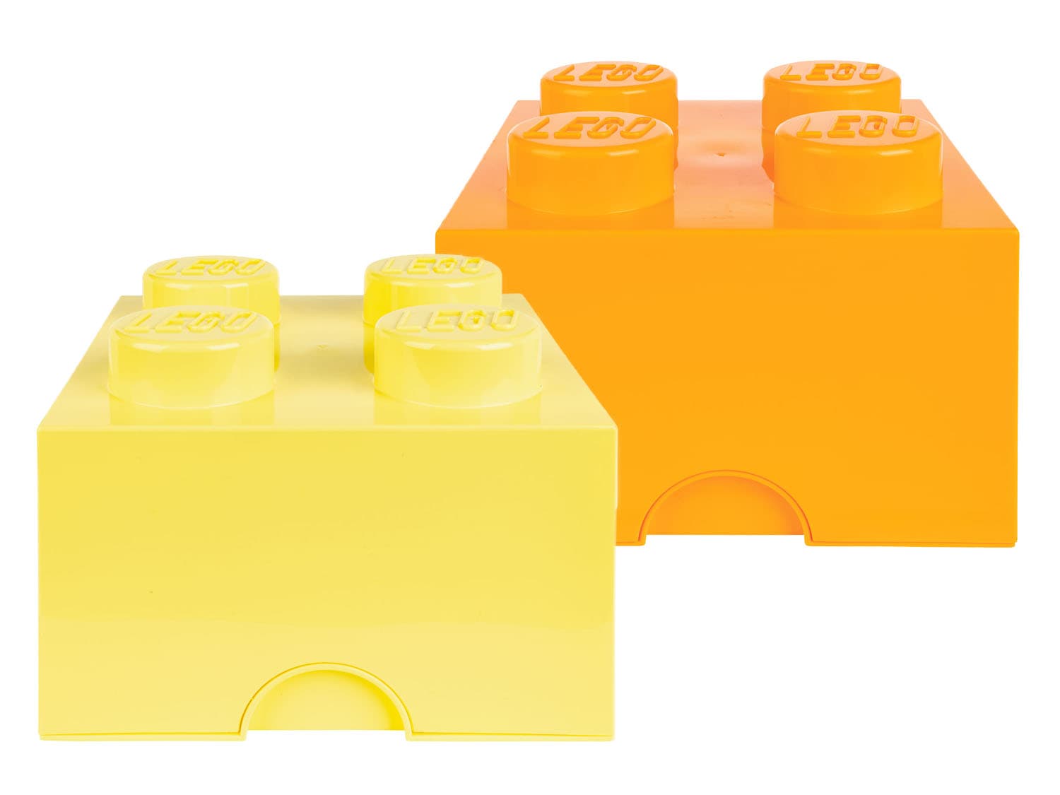 LEGO Úložný box, stohovateľný, 2 x 4 gombíky (cool yellow/bright orange)