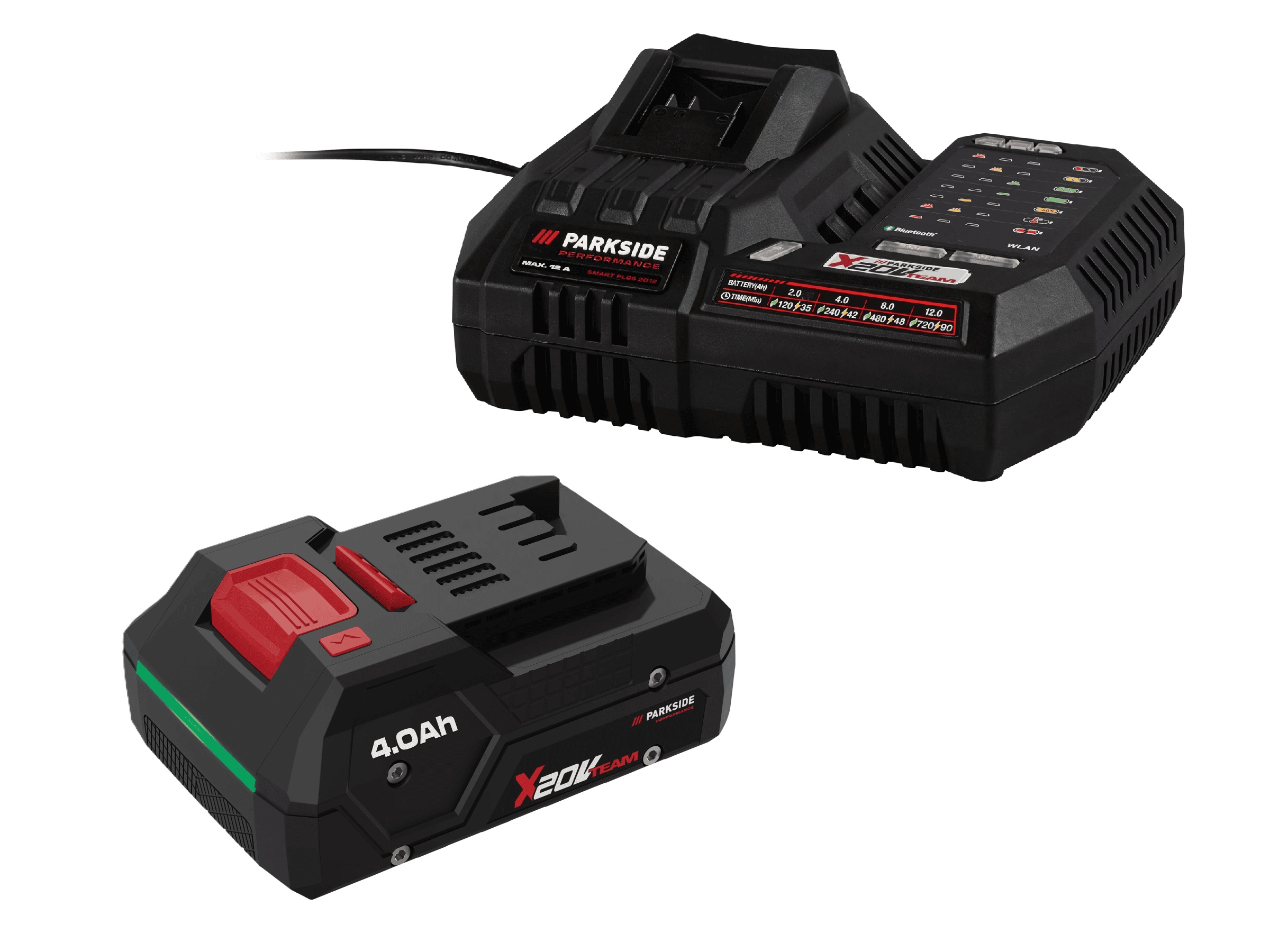PARKSIDE PERFORMANCE® Smart akumulátor 20 V/4 Ah + Smart nabíjačka akumulátora 20 V/12 A